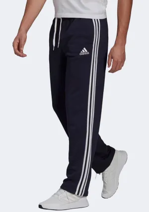 Adidas Men's 3 Stripes Essentials Fleece Open Hem Track Pants
