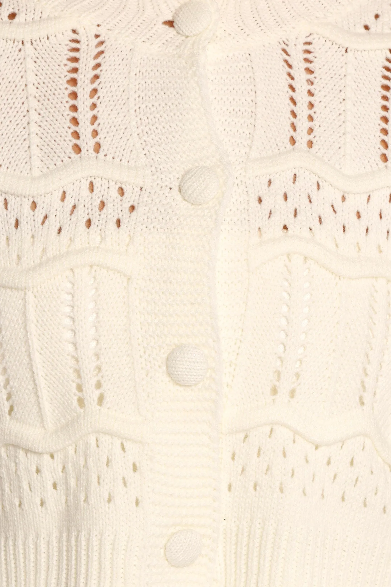 Aidy Crop Button Front Cardigan - White