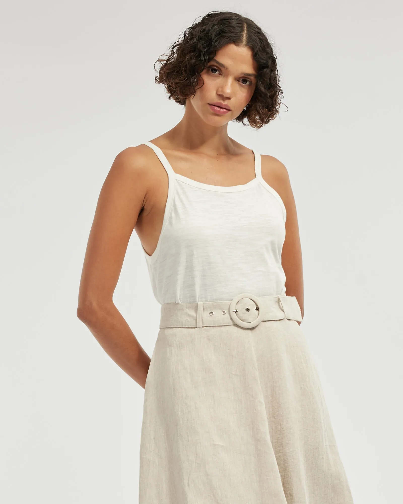 Alessi Square Neck Singlet - White