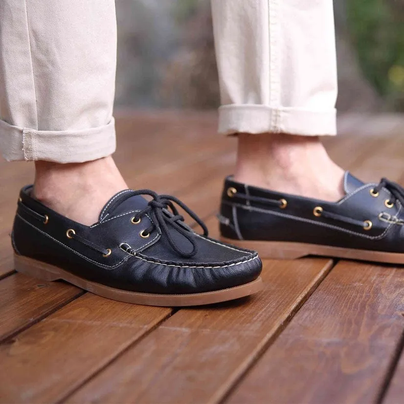 Alex Men's Nappa Vegan Moccasin Loafers | Black