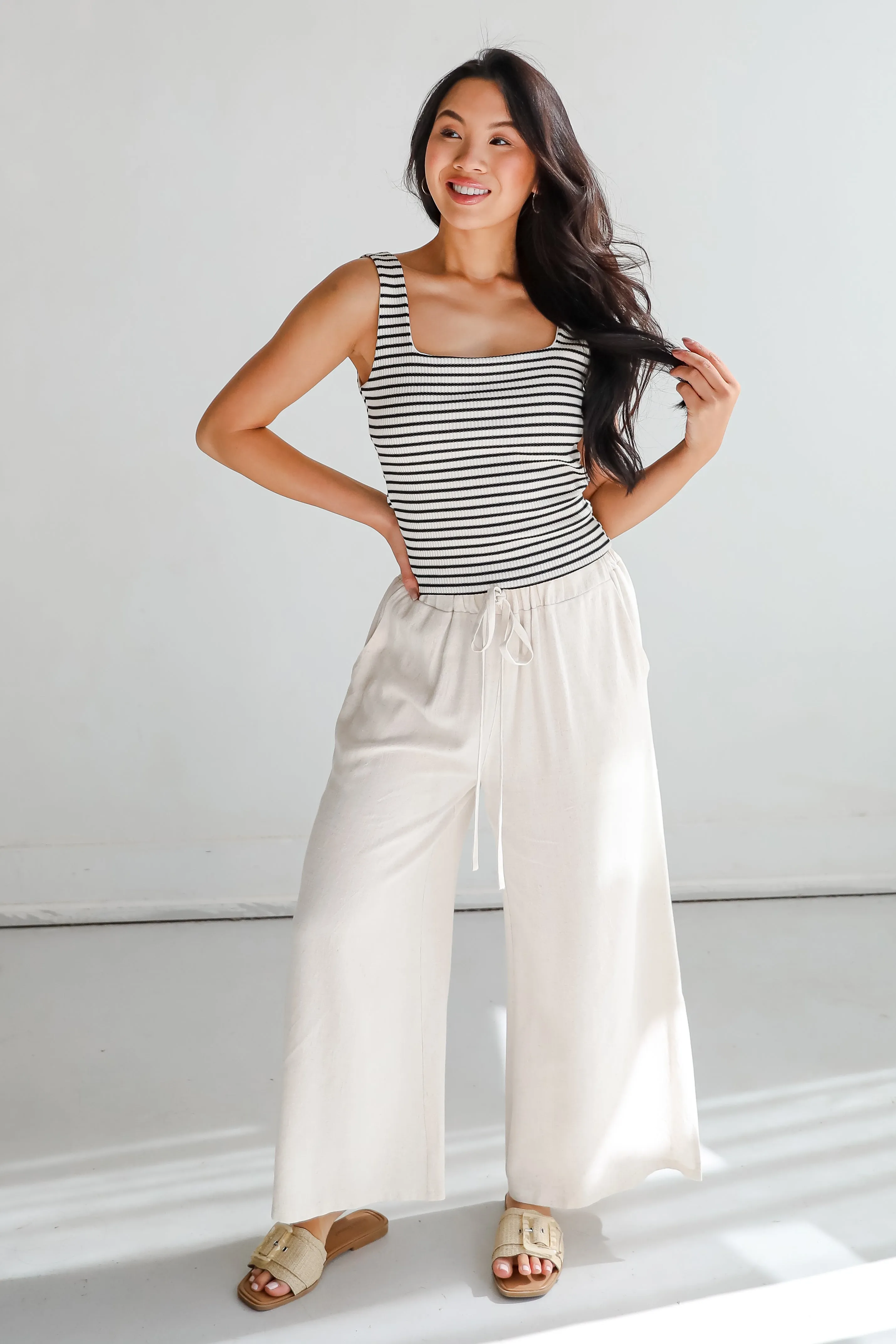 Allie Everyday Striped Square Neck Tank - DU DEAL