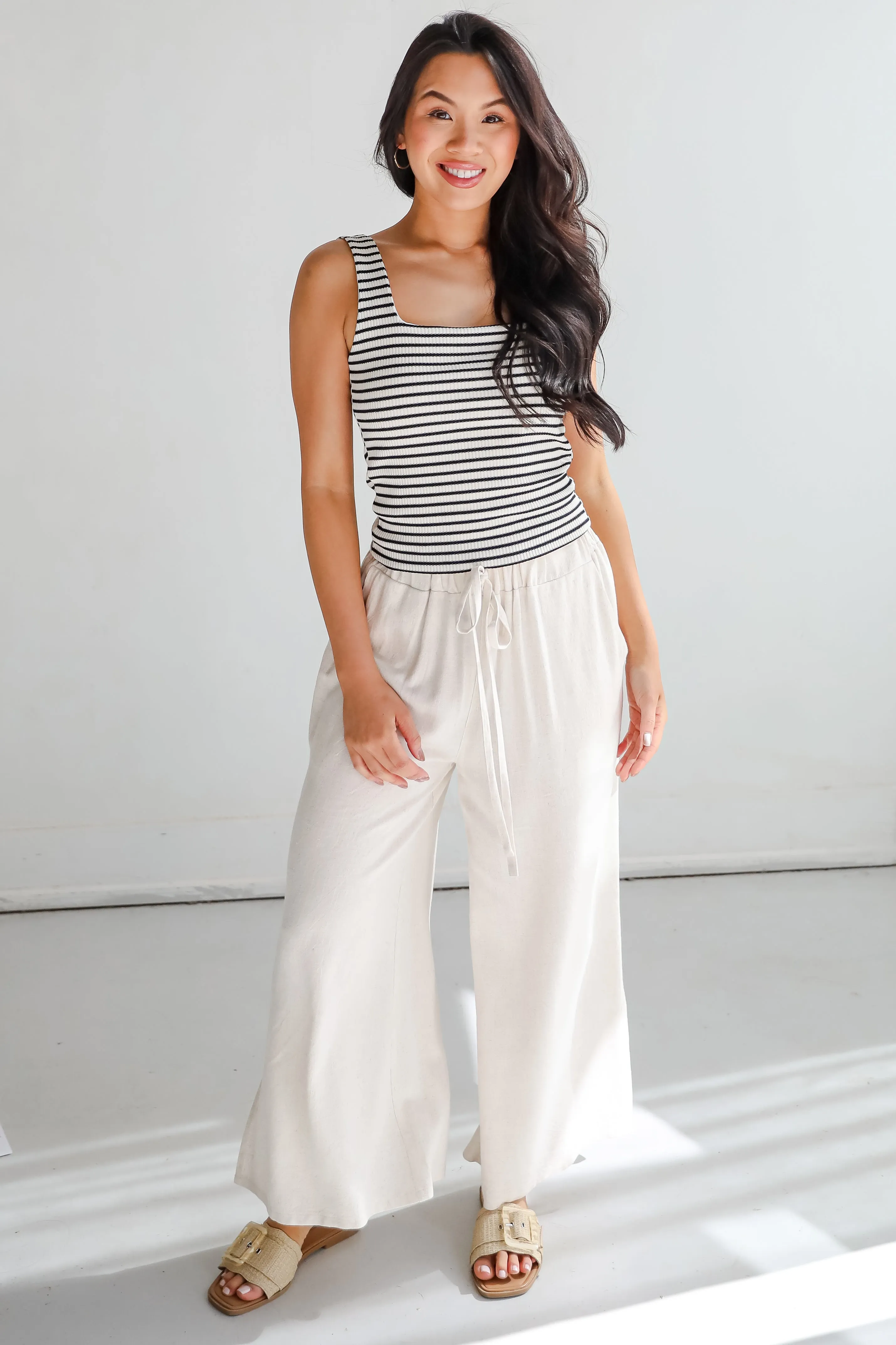 Allie Everyday Striped Square Neck Tank - DU DEAL
