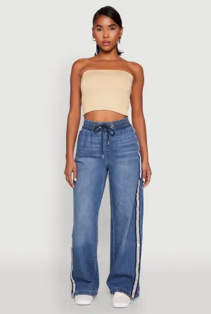 Almost Famous Contrast Trim Whiskered Jeans