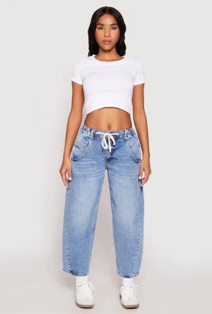 Almost Famous Drawstring Waist Barrel Jeans