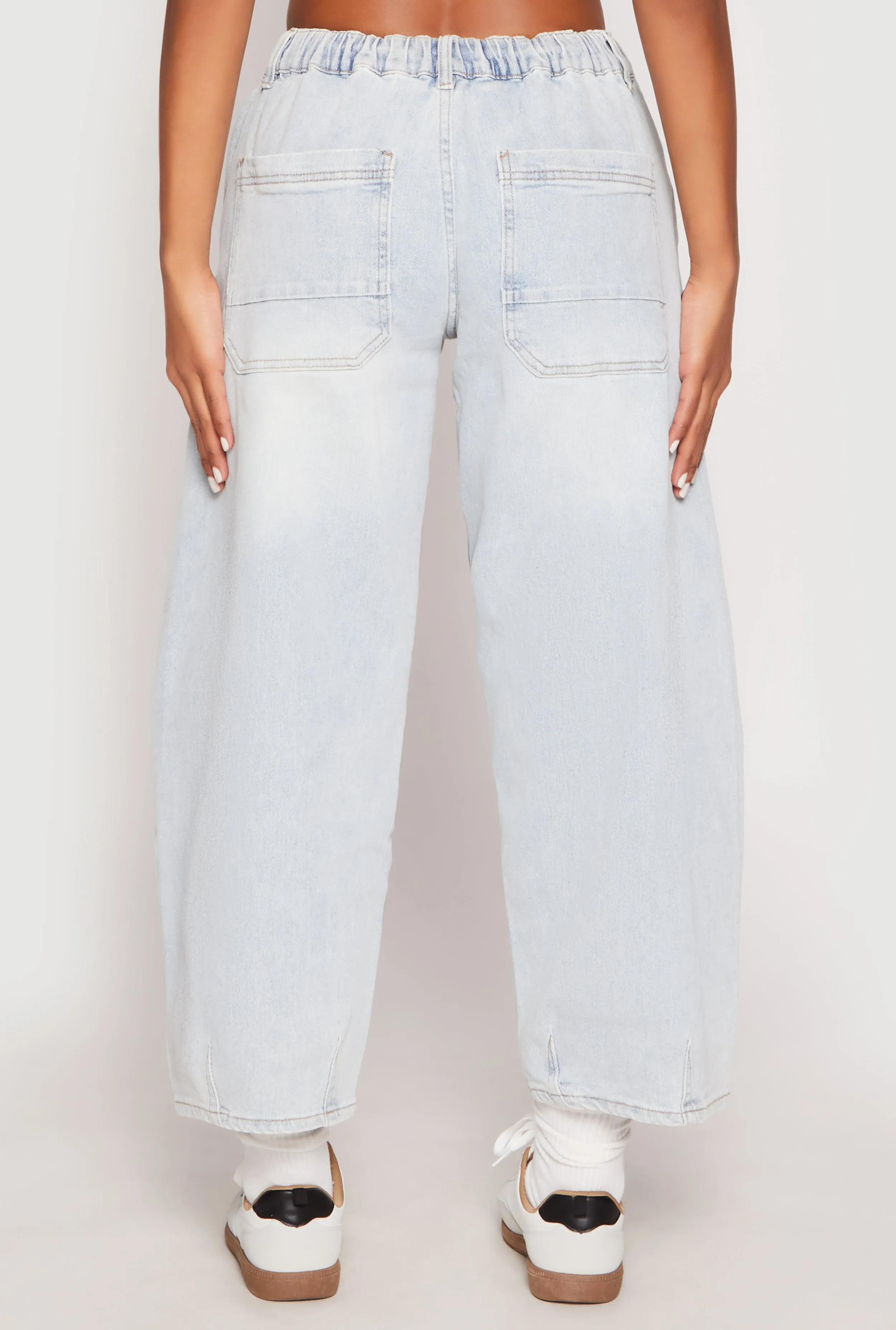 Almost Famous Drawstring Waist Barrel Jeans