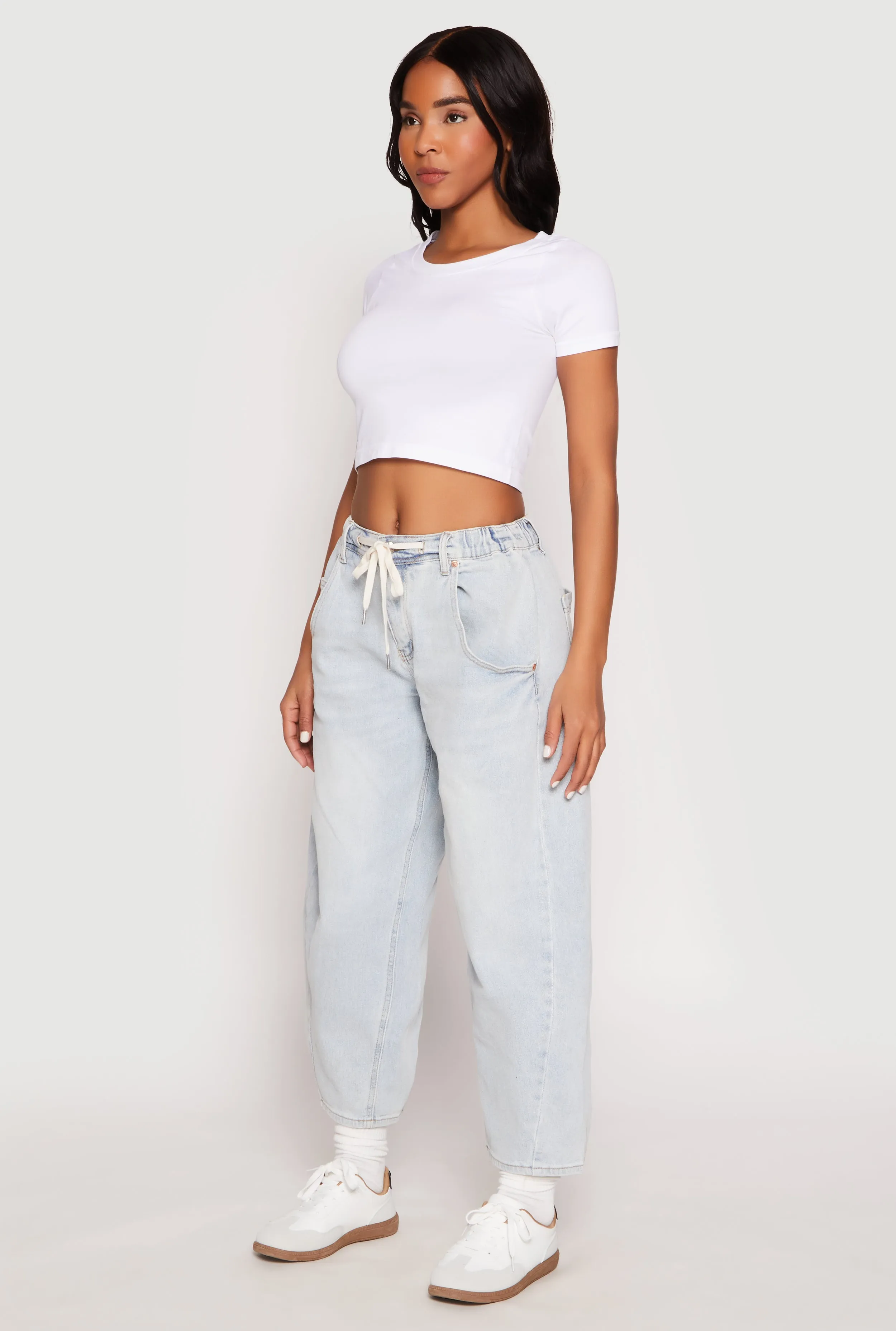 Almost Famous Drawstring Waist Barrel Jeans