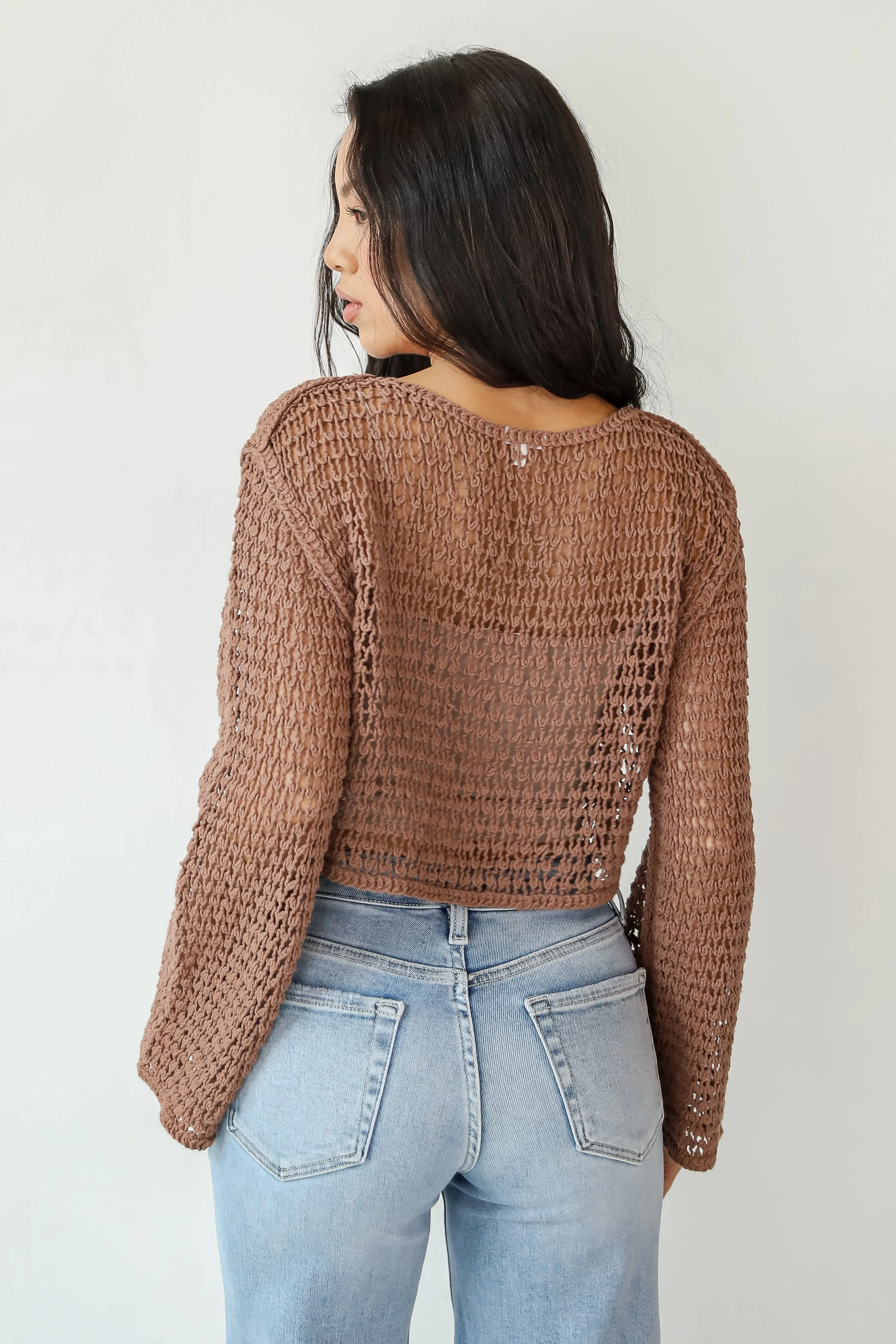 Always All Mine Brown Crochet Top