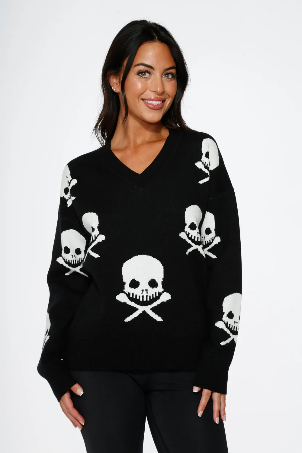 Black Skulls Sweater