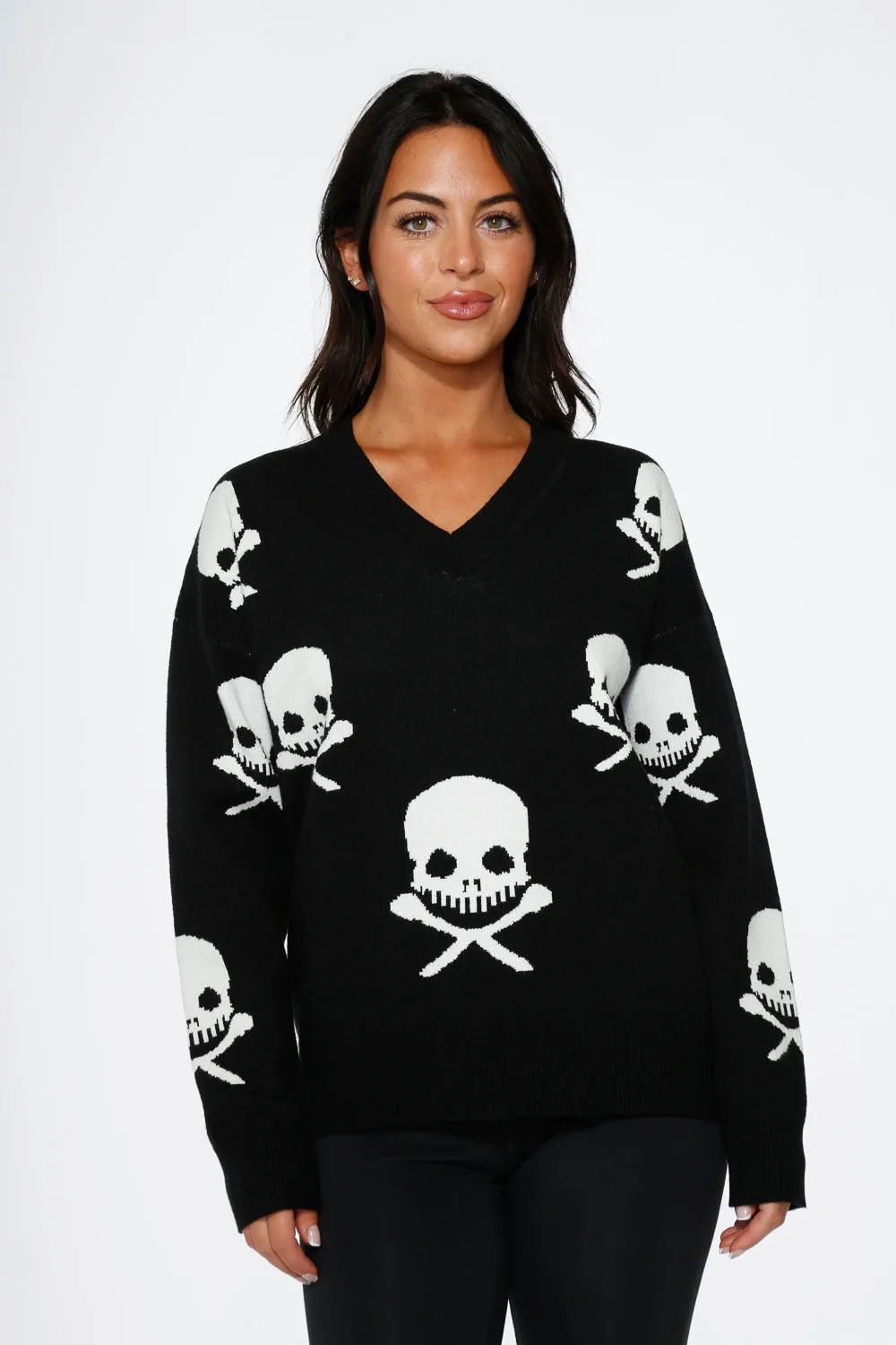 Black Skulls Sweater