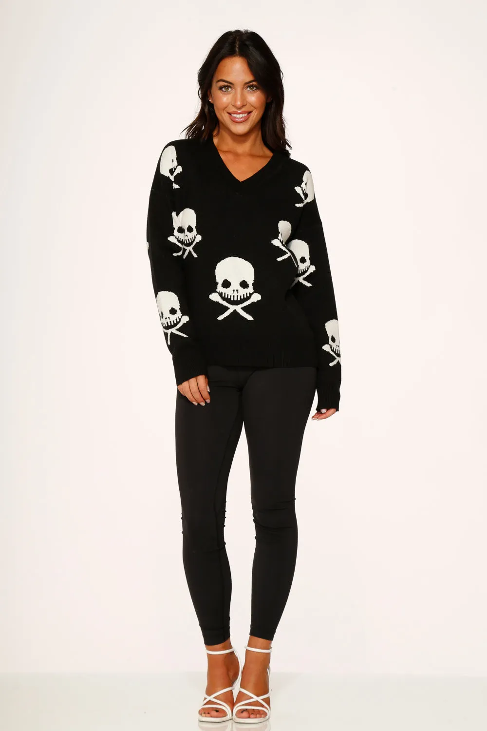 Black Skulls Sweater