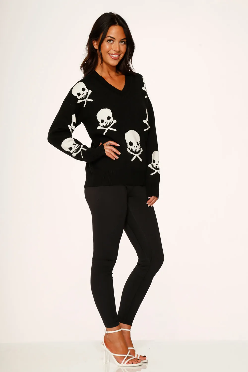 Black Skulls Sweater