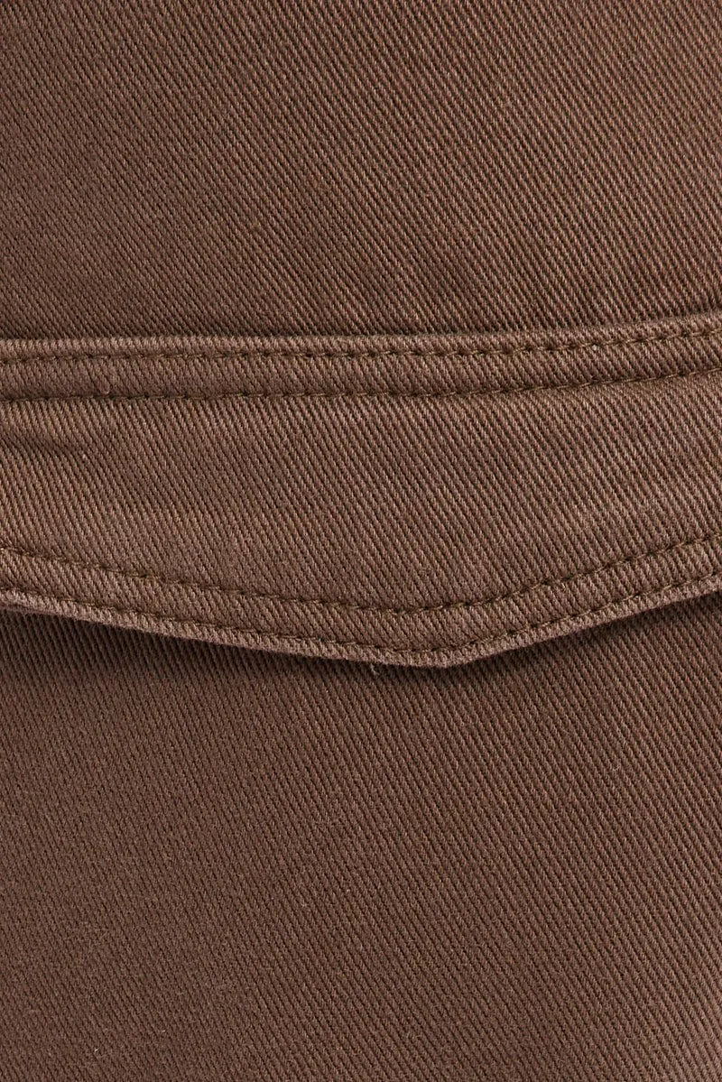 Brown Cargo Jean Multi Pocket