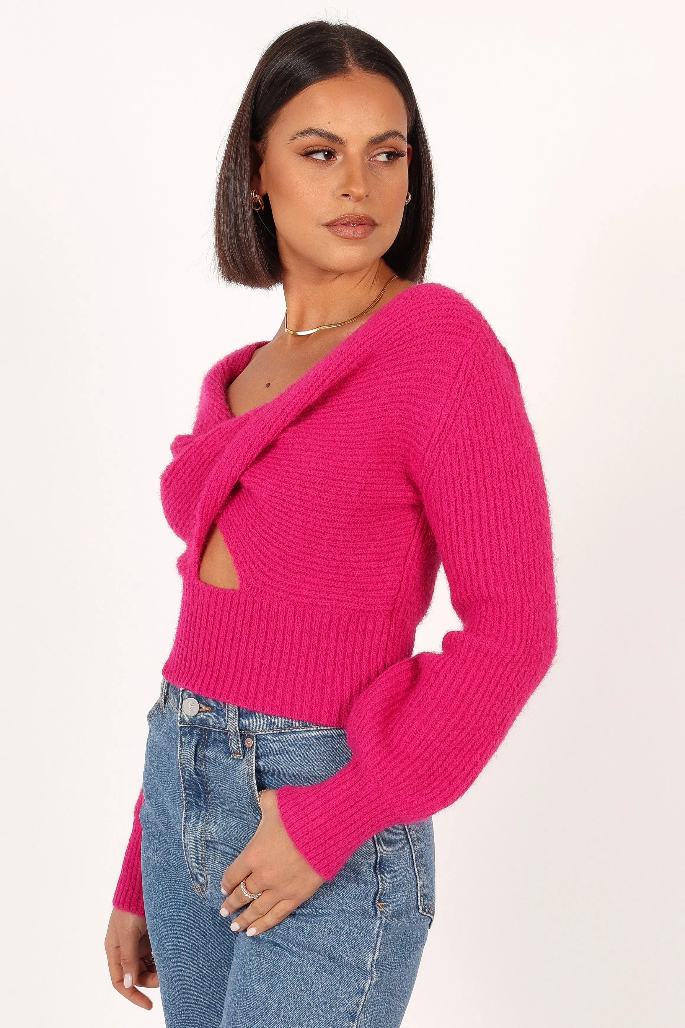 Colette Knit Sweater - Magenta