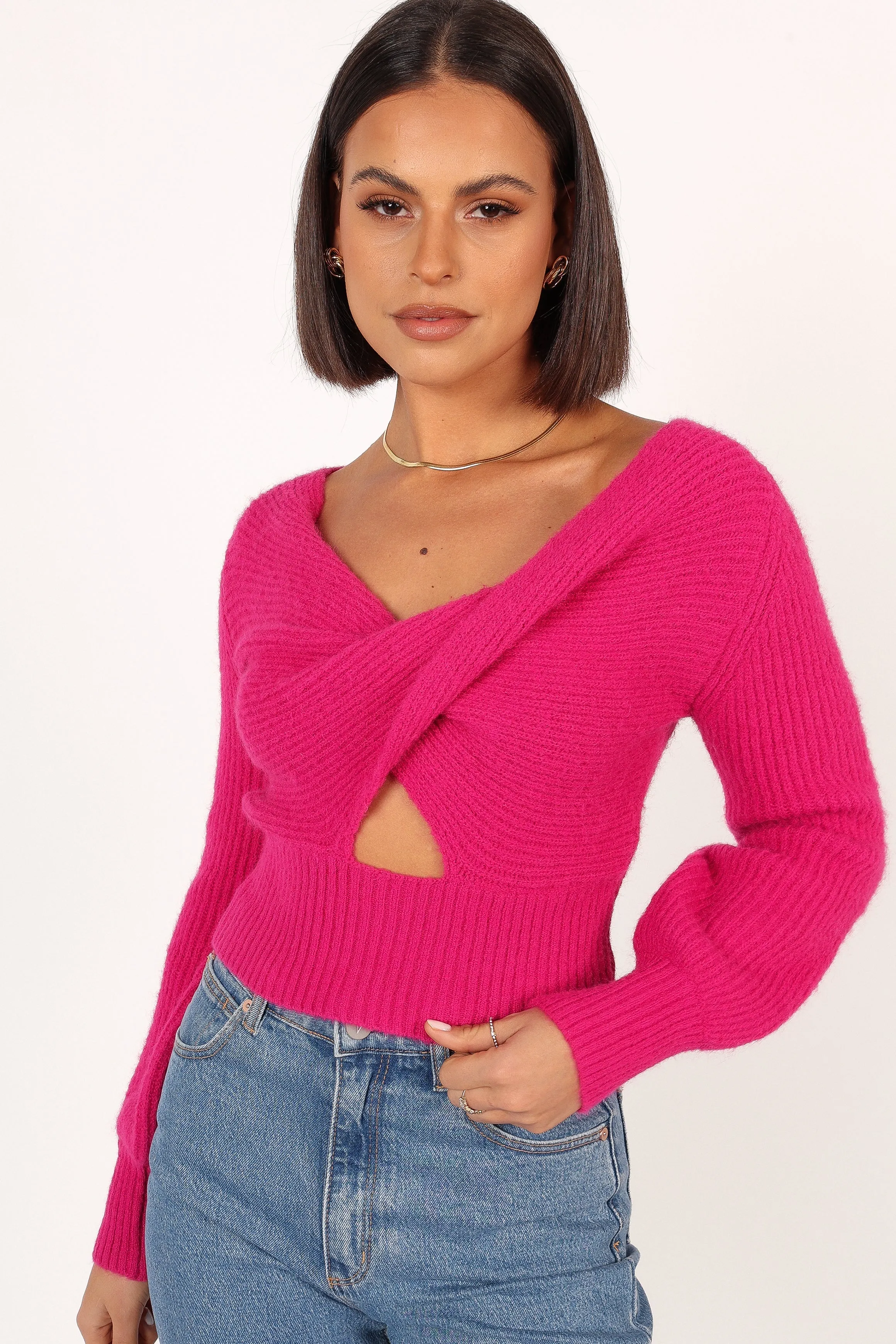 Colette Knit Sweater - Magenta
