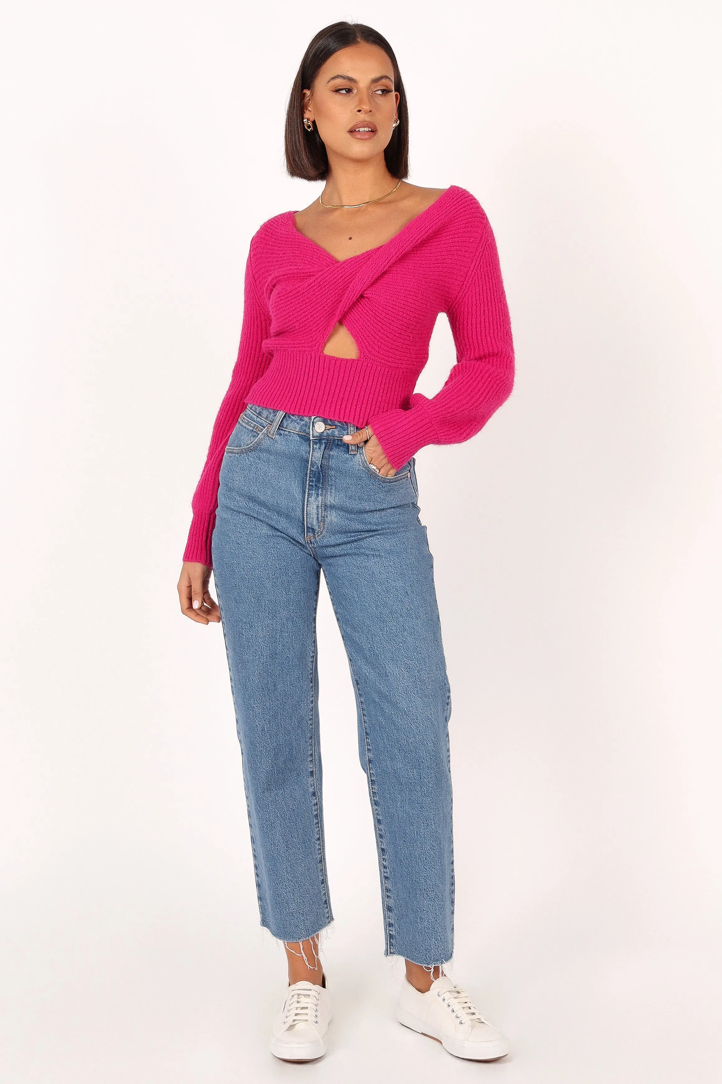 Colette Knit Sweater - Magenta