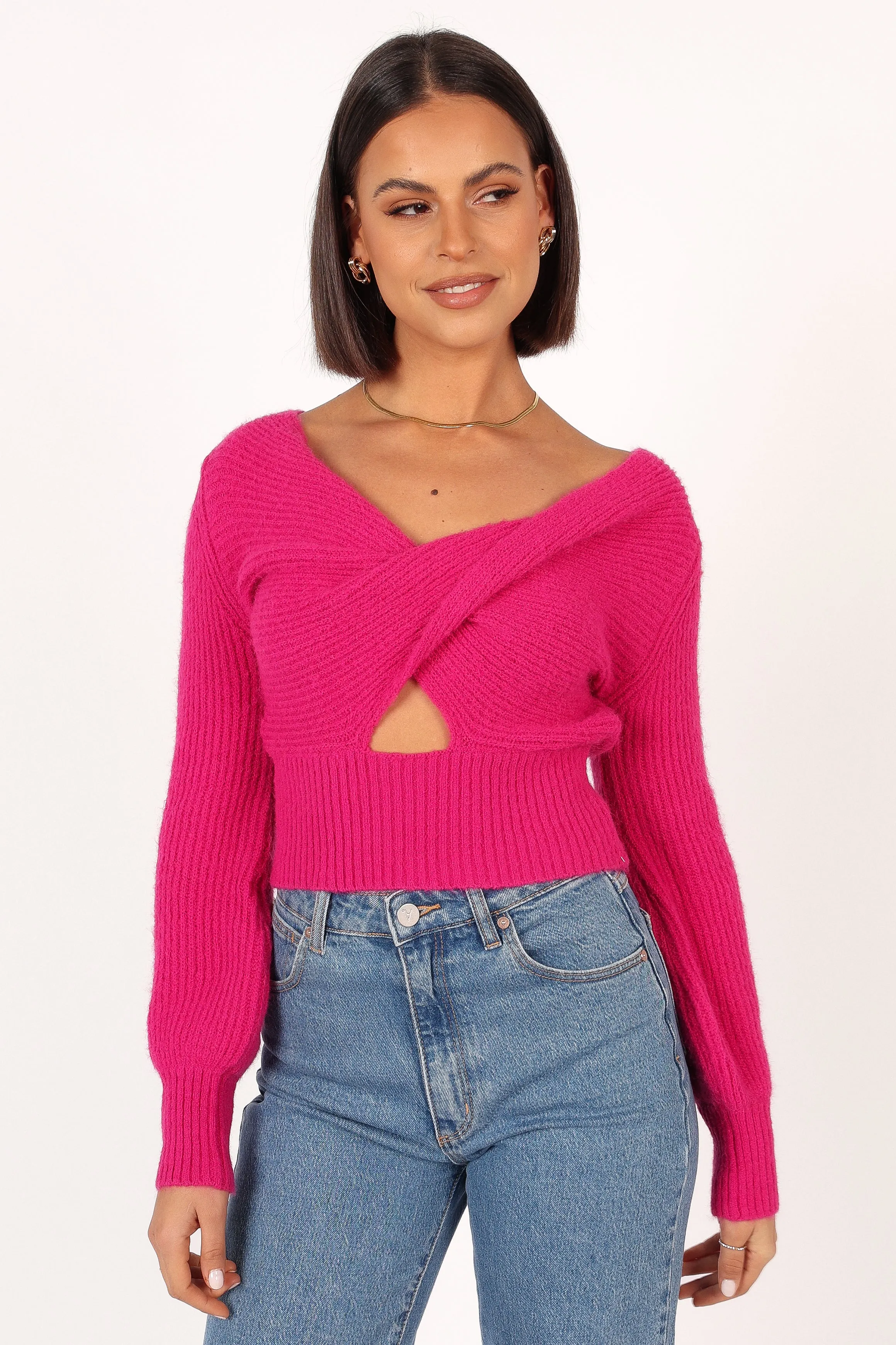 Colette Knit Sweater - Magenta