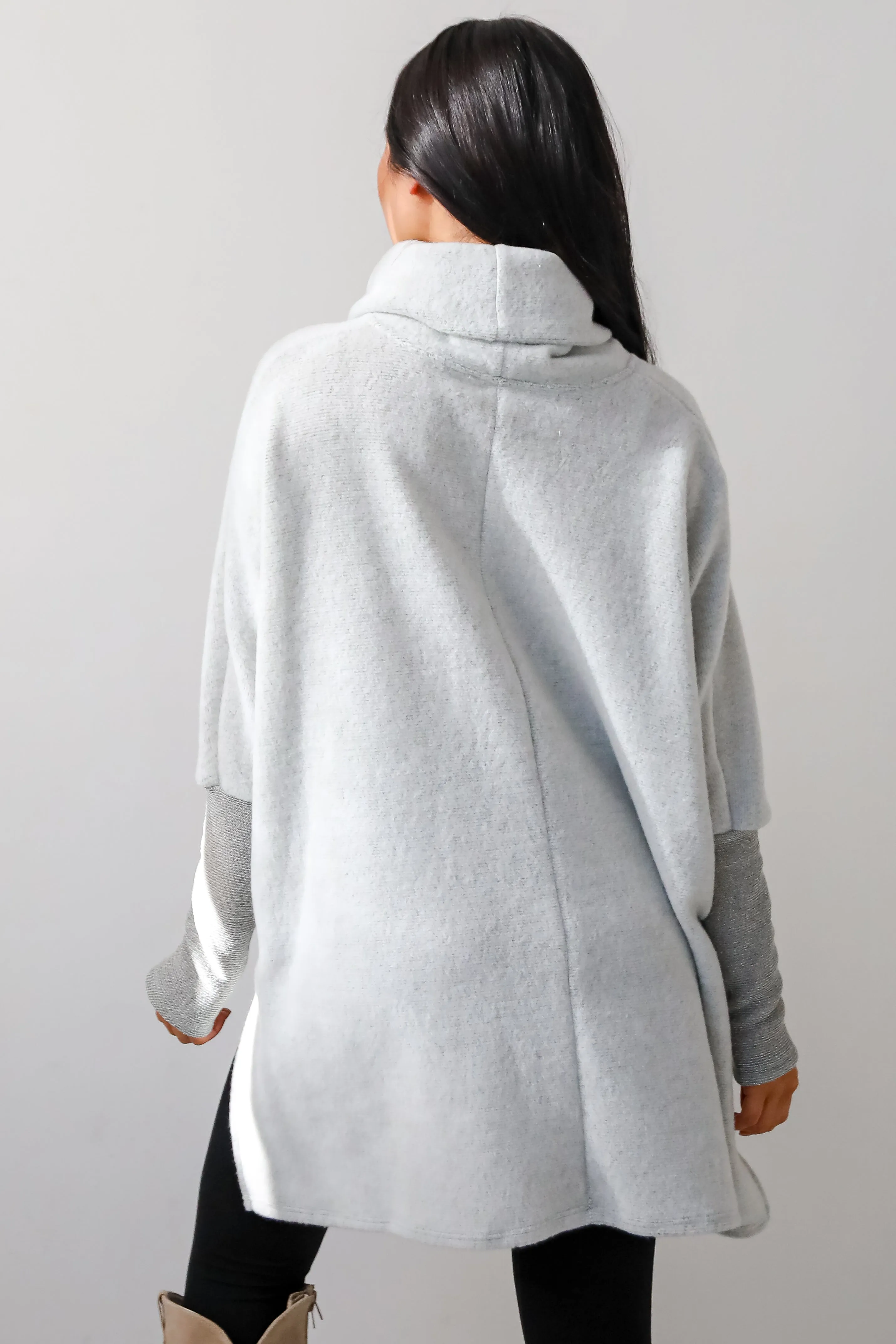 Cozy Weekends Heather Olive Soft Knit Cowl Neck Top - DOORBUSTER