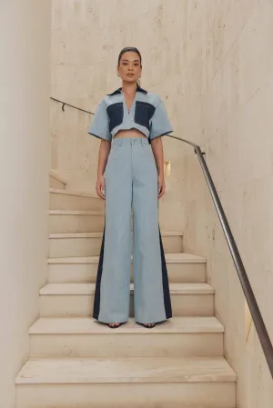 CURAAE Hugo Crop Top in Denim