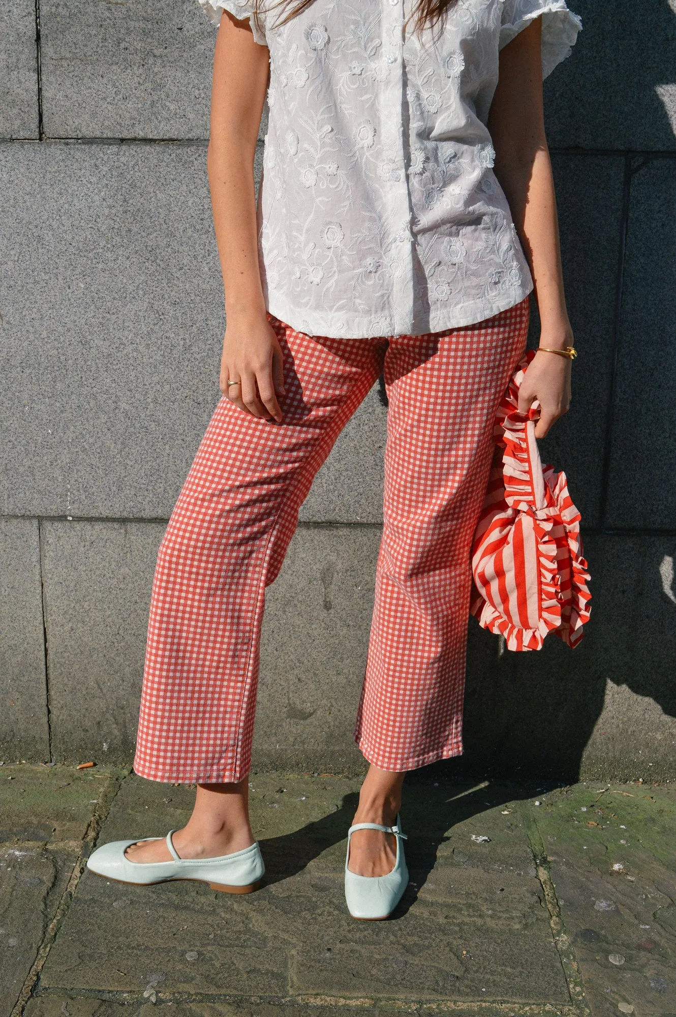 Damson Madder Kenny Red Gingham Jeans