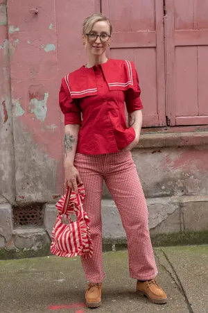 Damson Madder Kenny Red Gingham Jeans