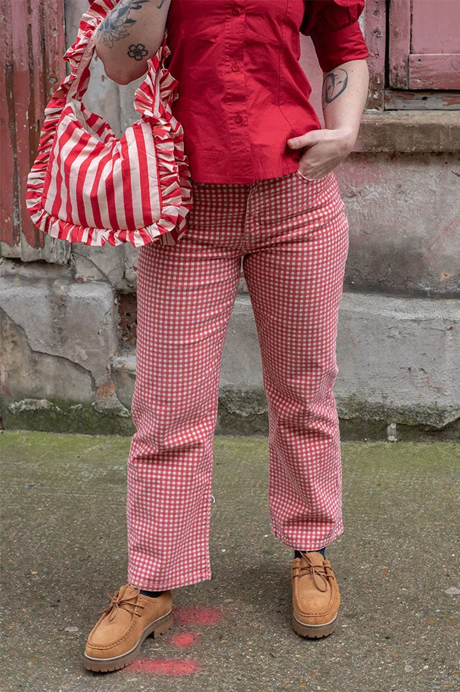 Damson Madder Kenny Red Gingham Jeans