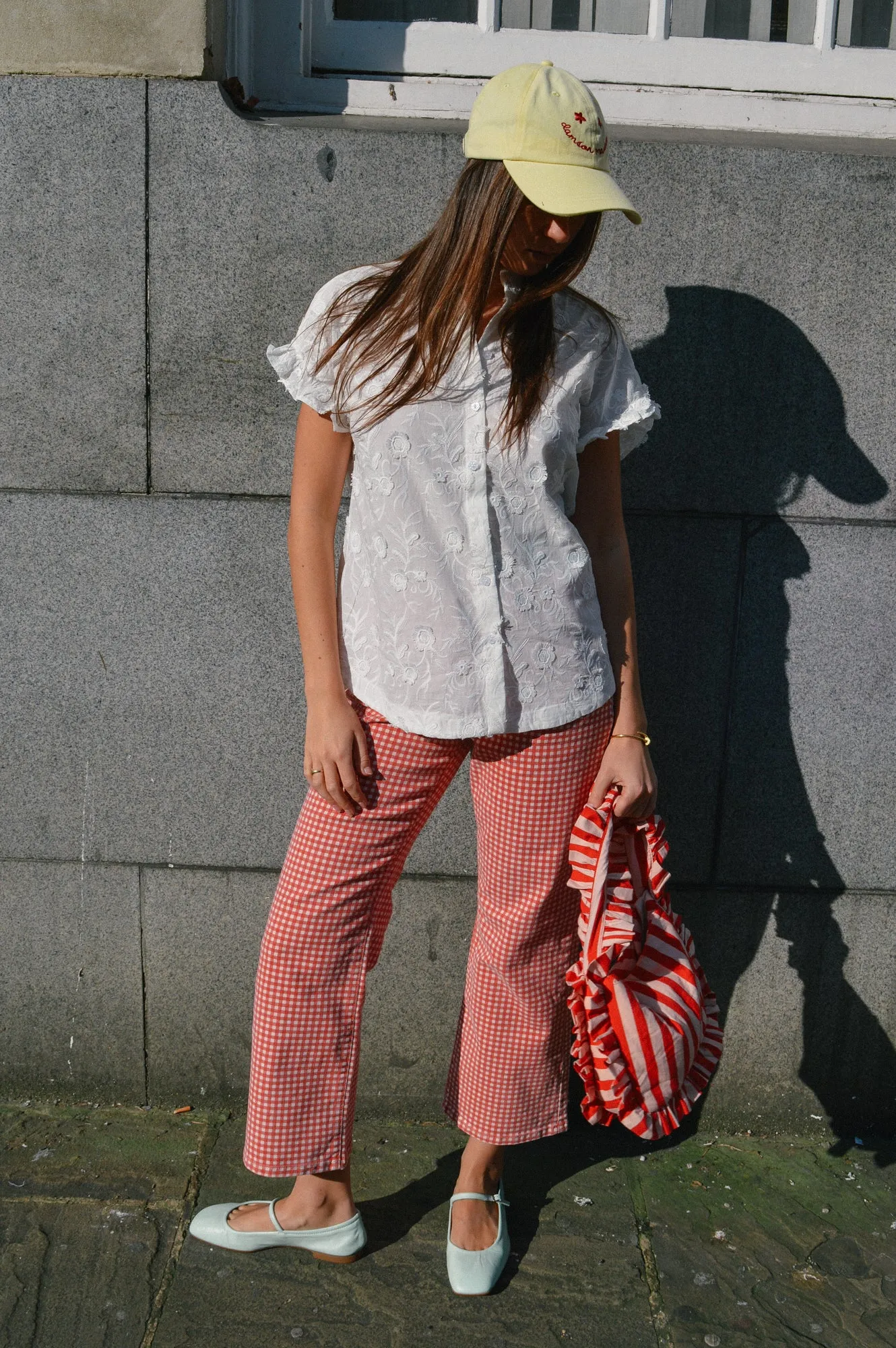 Damson Madder Kenny Red Gingham Jeans