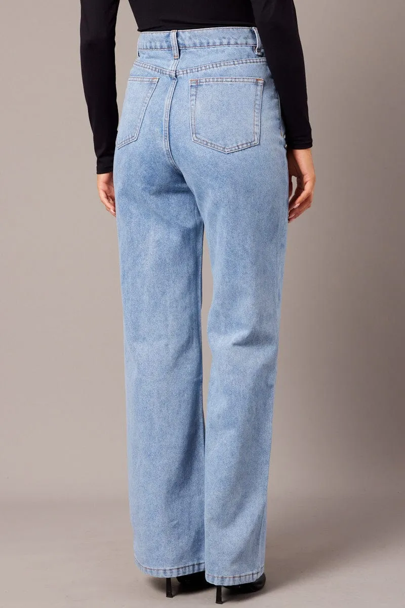 Denim Wide Leg Jean High Rise