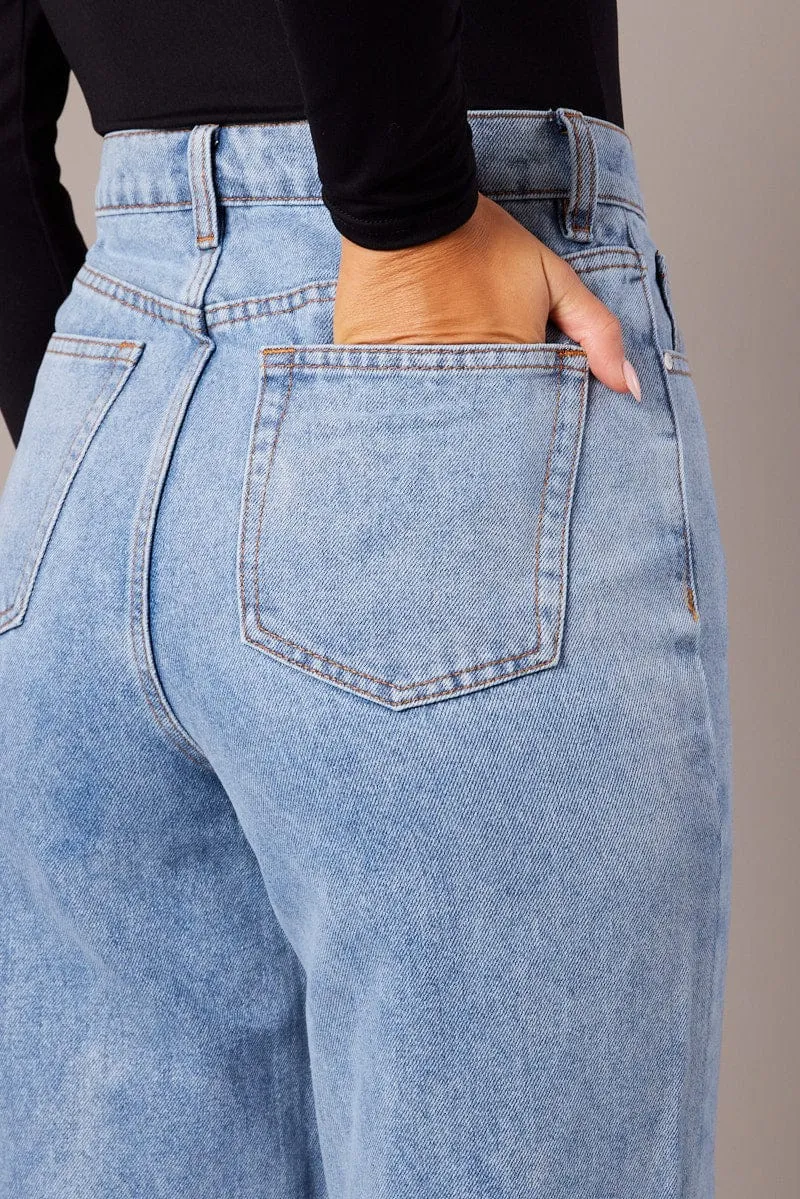 Denim Wide Leg Jean High Rise