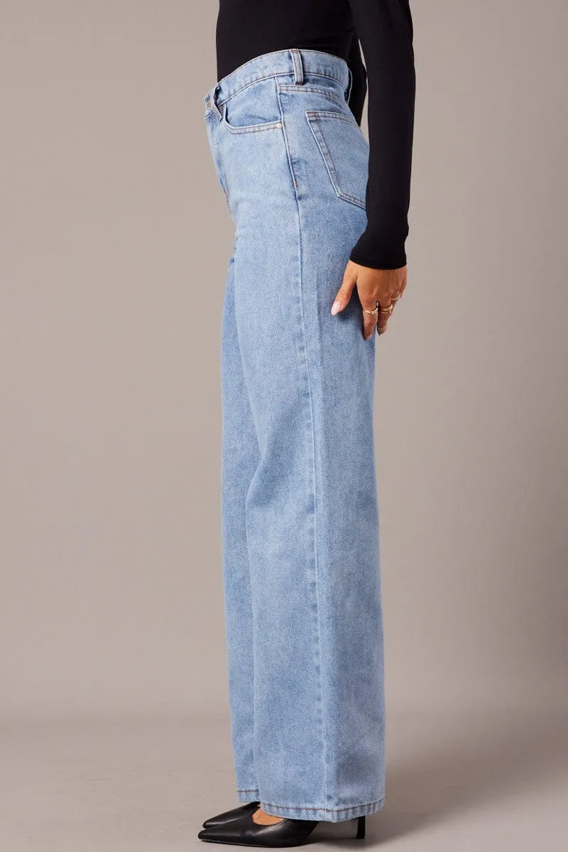 Denim Wide Leg Jean High Rise