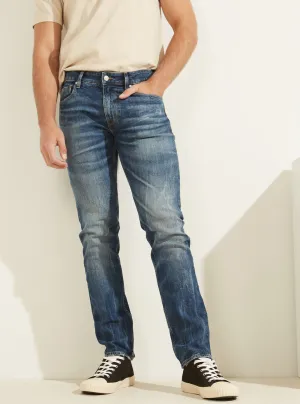 Eco Mid-Rise Slim Tapered Denim Jeans in Antique Wash