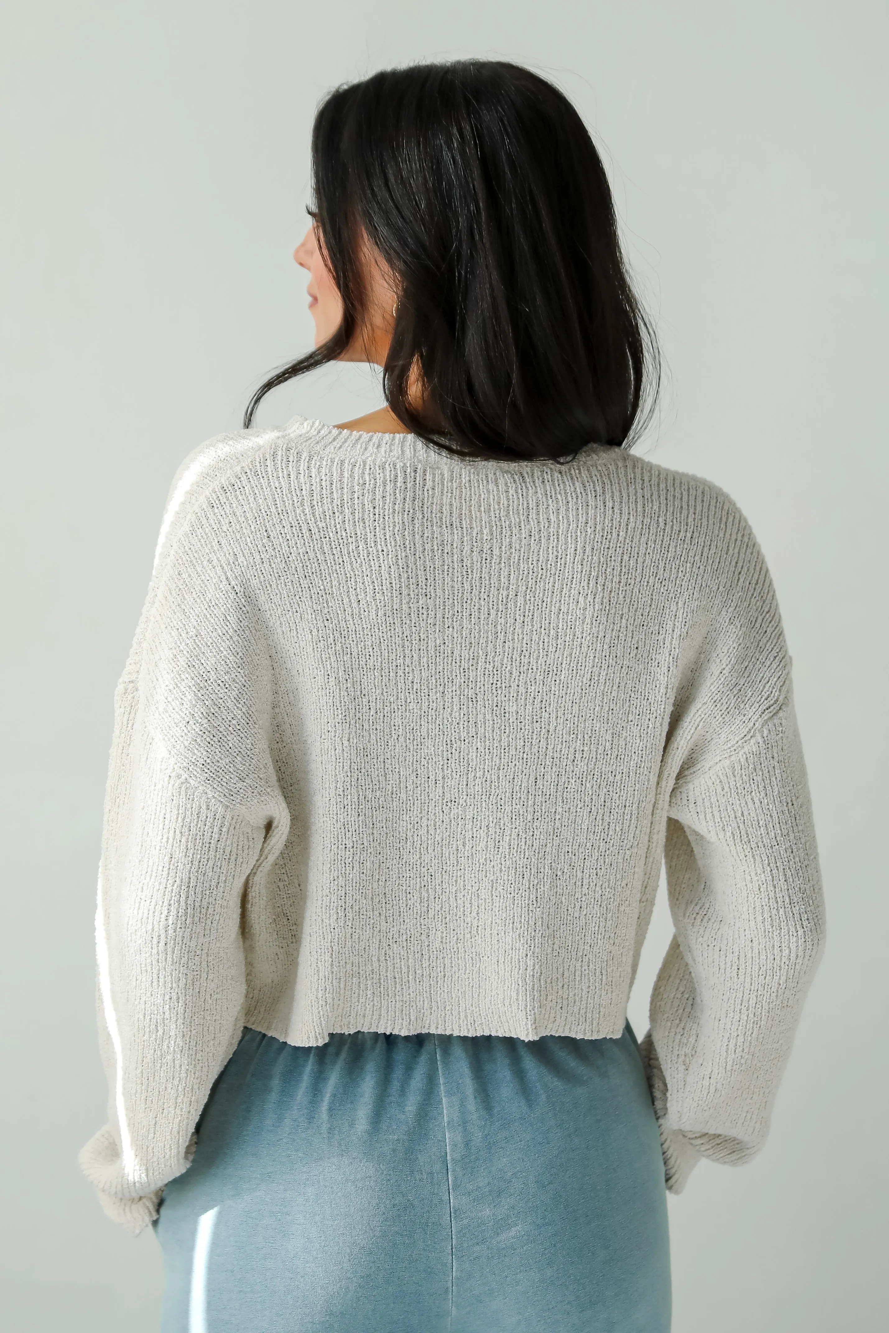 FINAL SALE - Best Essence Ivory Cropped Sweater