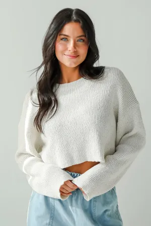 FINAL SALE - Best Essence Ivory Cropped Sweater