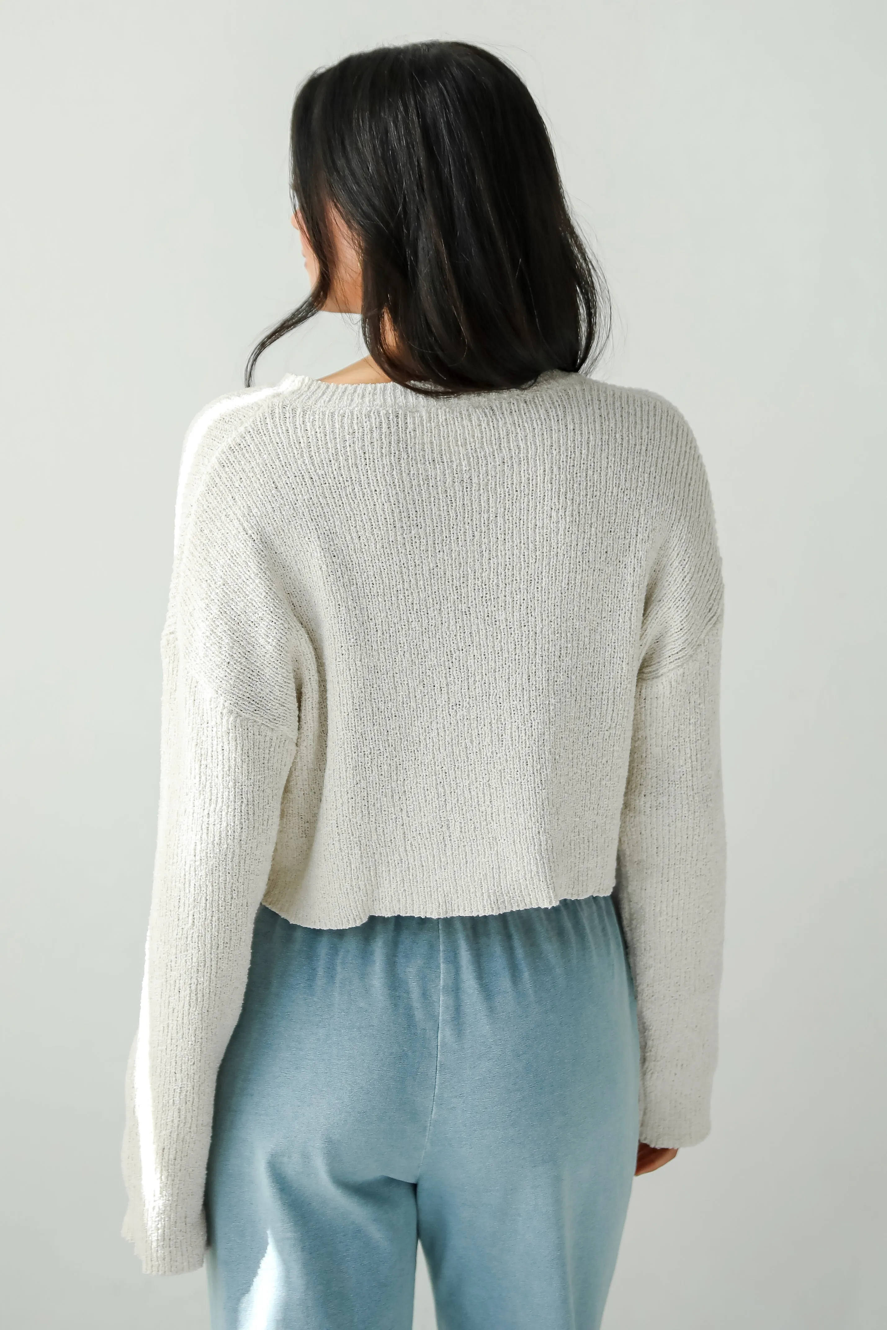 FINAL SALE - Best Essence Ivory Cropped Sweater