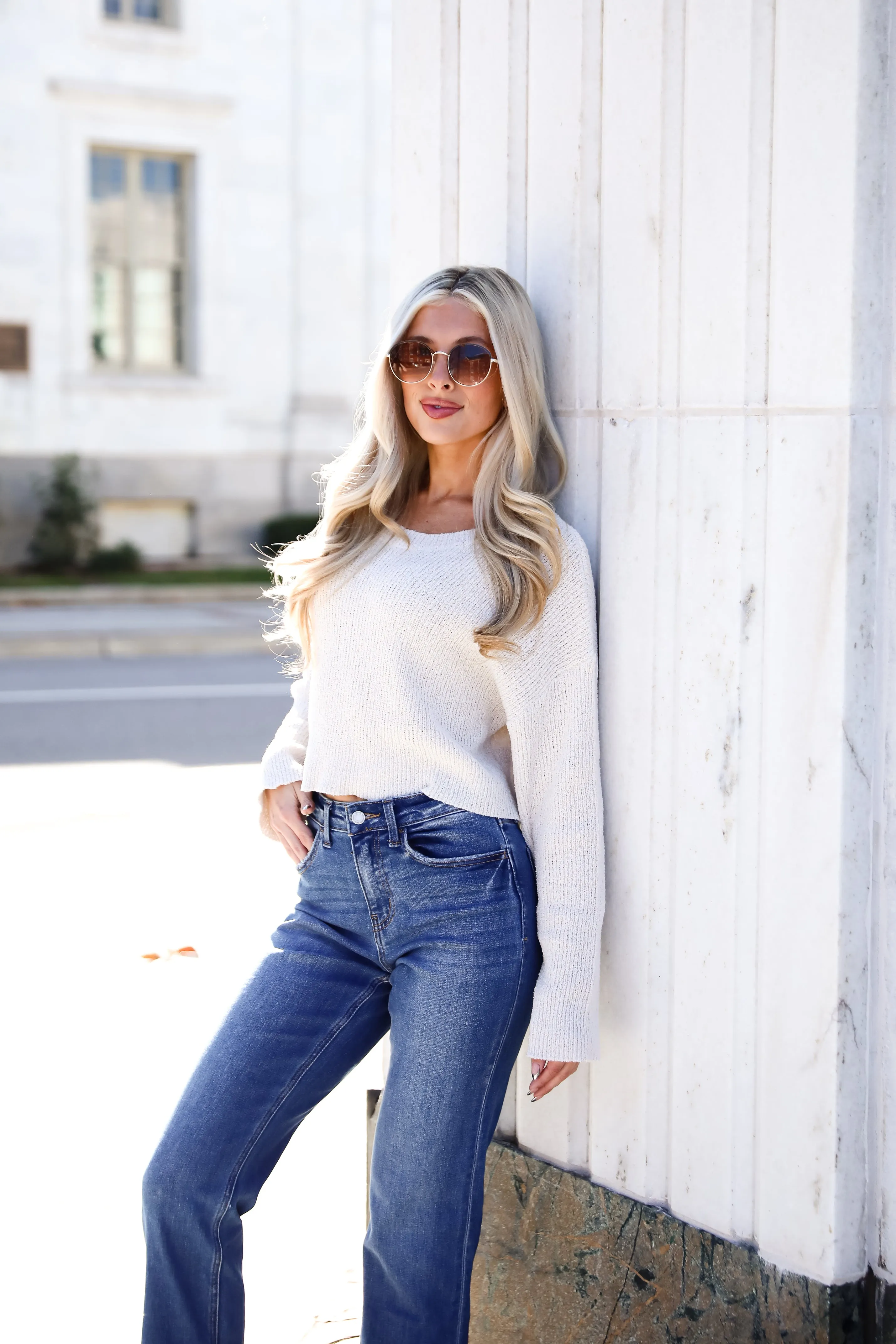 FINAL SALE - Best Essence Ivory Cropped Sweater