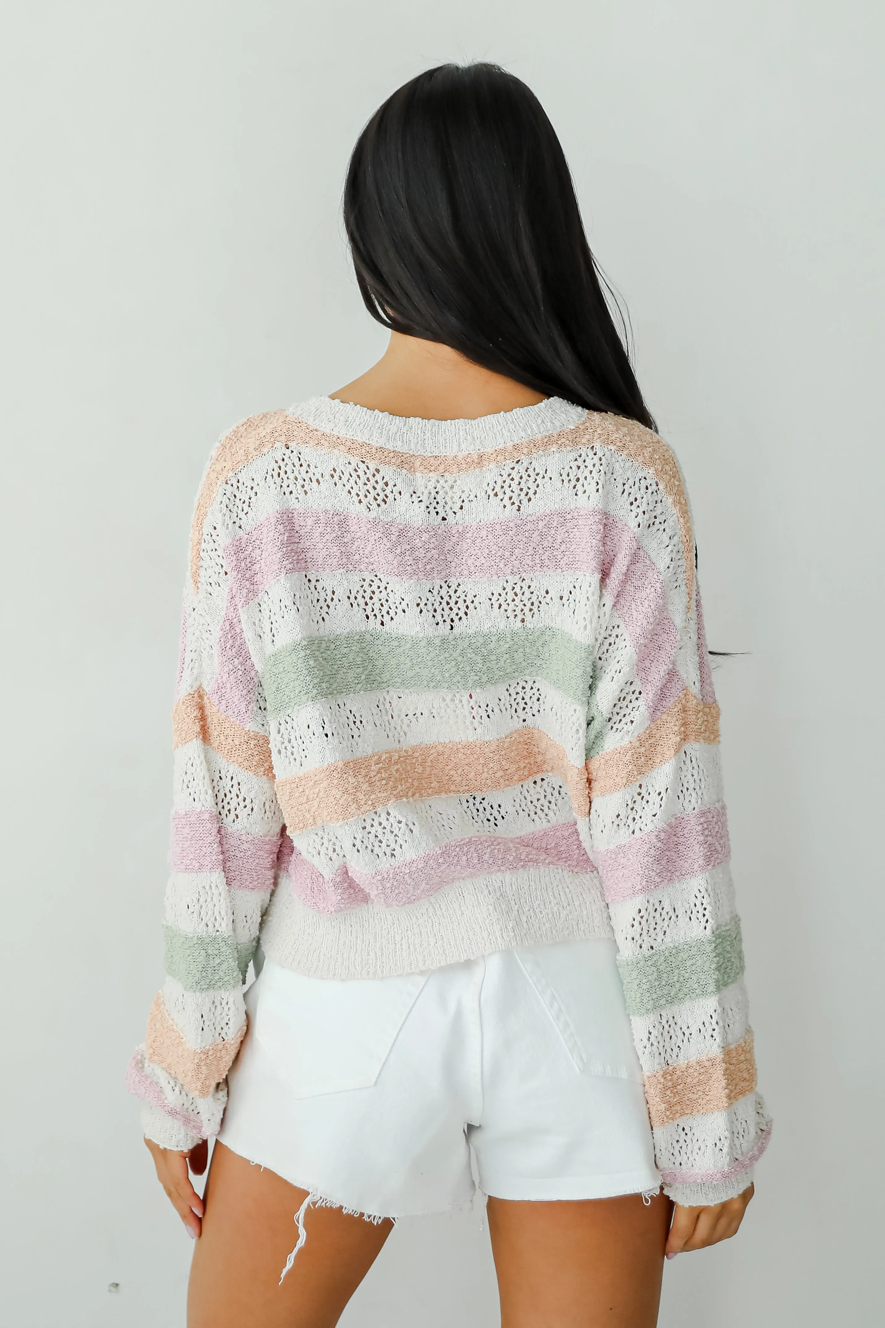 FINAL SALE - Cute Allure Beige Striped Lightweight Knit Sweater