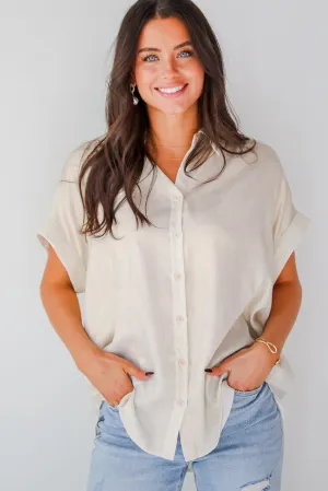 FINAL SALE - Dazzling Skill Ivory Metallic Blouse