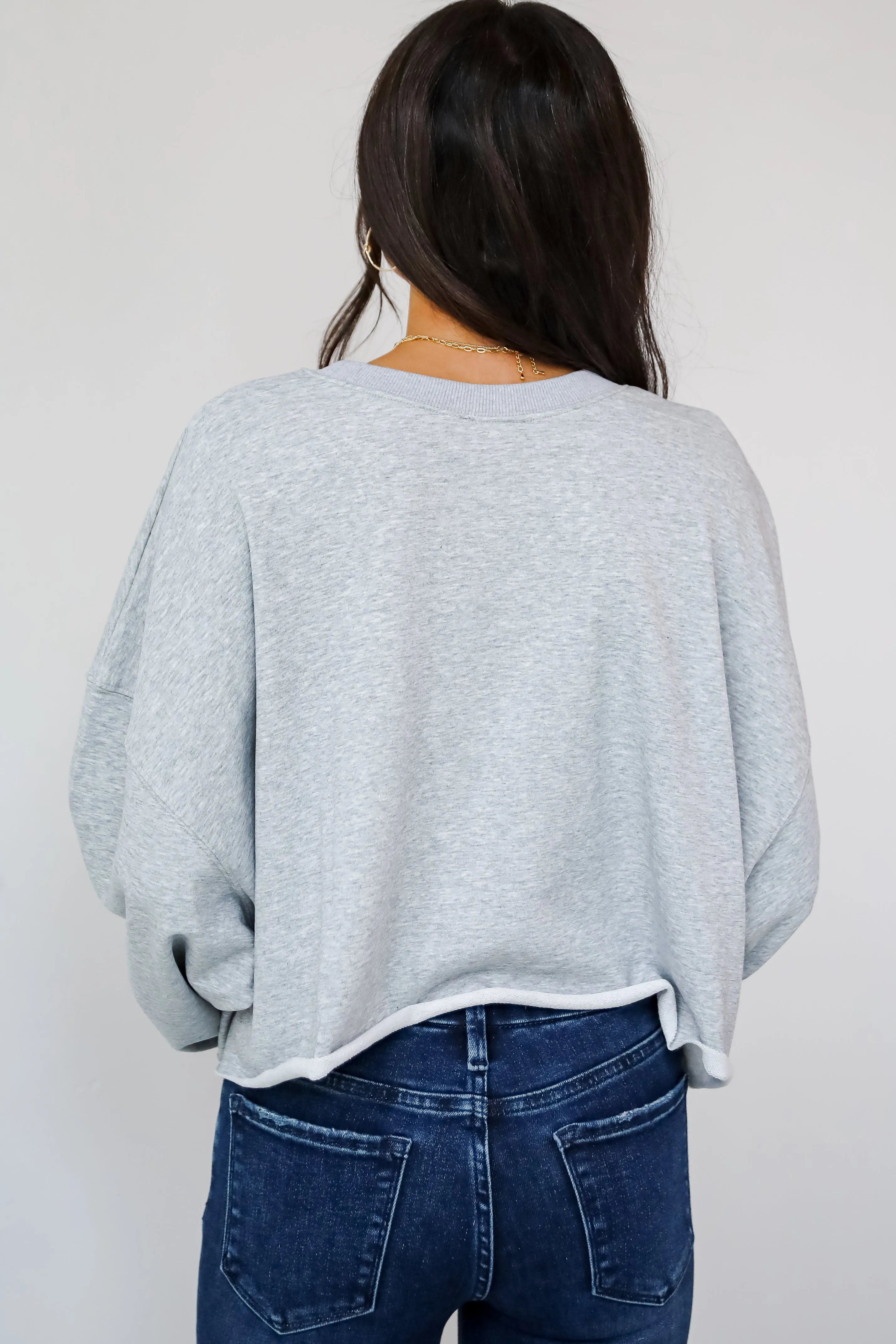 FINAL SALE - Dazzling Warmth Pearl Bow Cropped Pullover