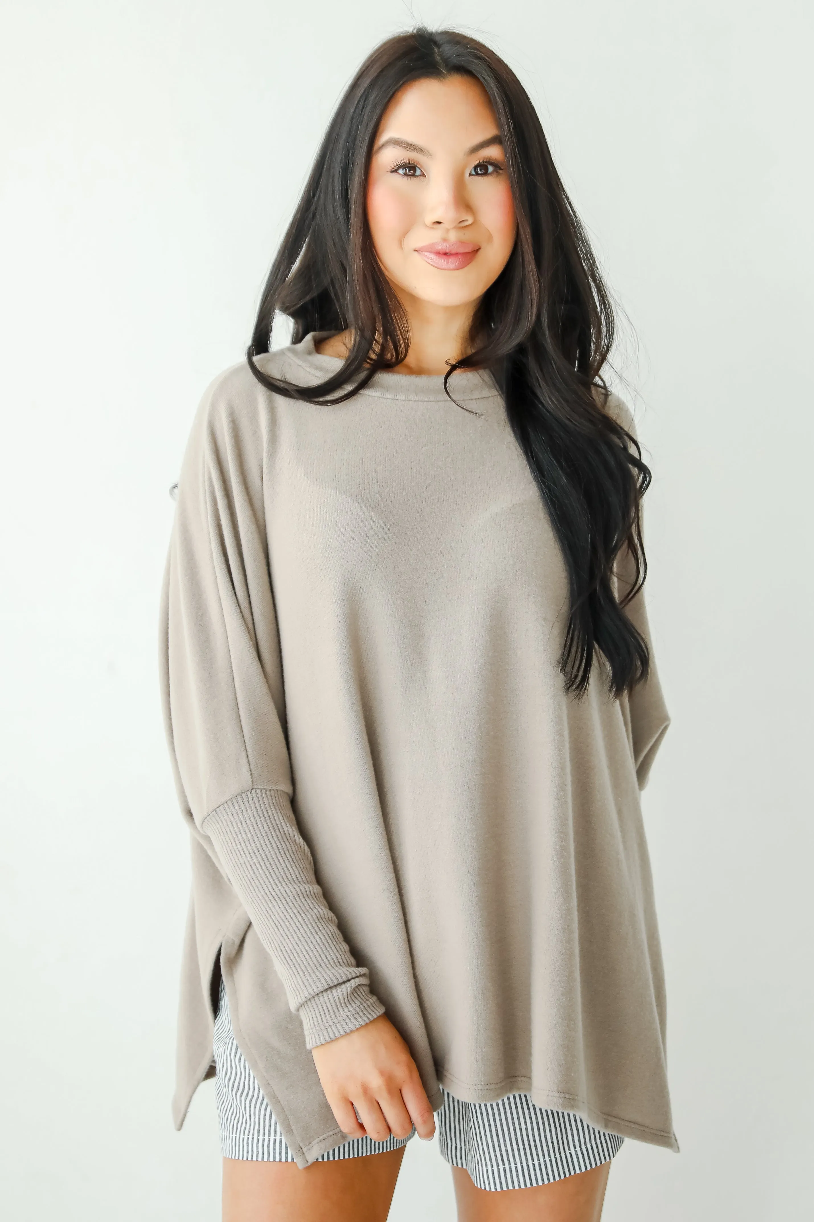 FINAL SALE - Easygoing Energy Mocha Soft Knit Top - DU DEAL