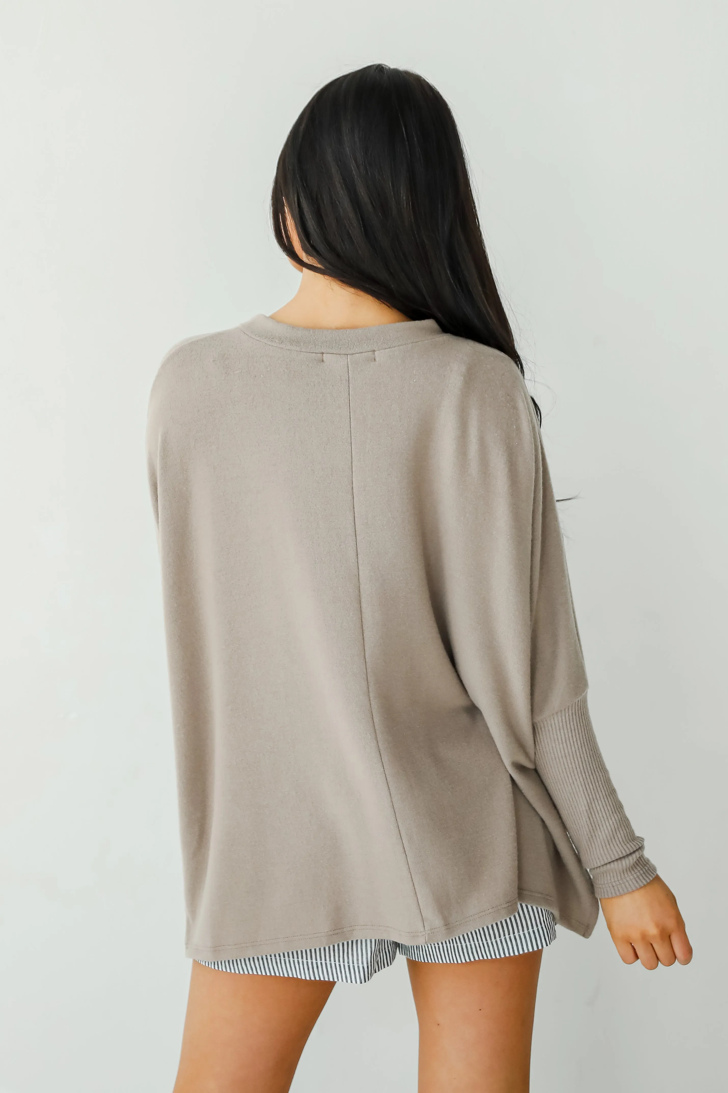 FINAL SALE - Easygoing Energy Mocha Soft Knit Top - DU DEAL