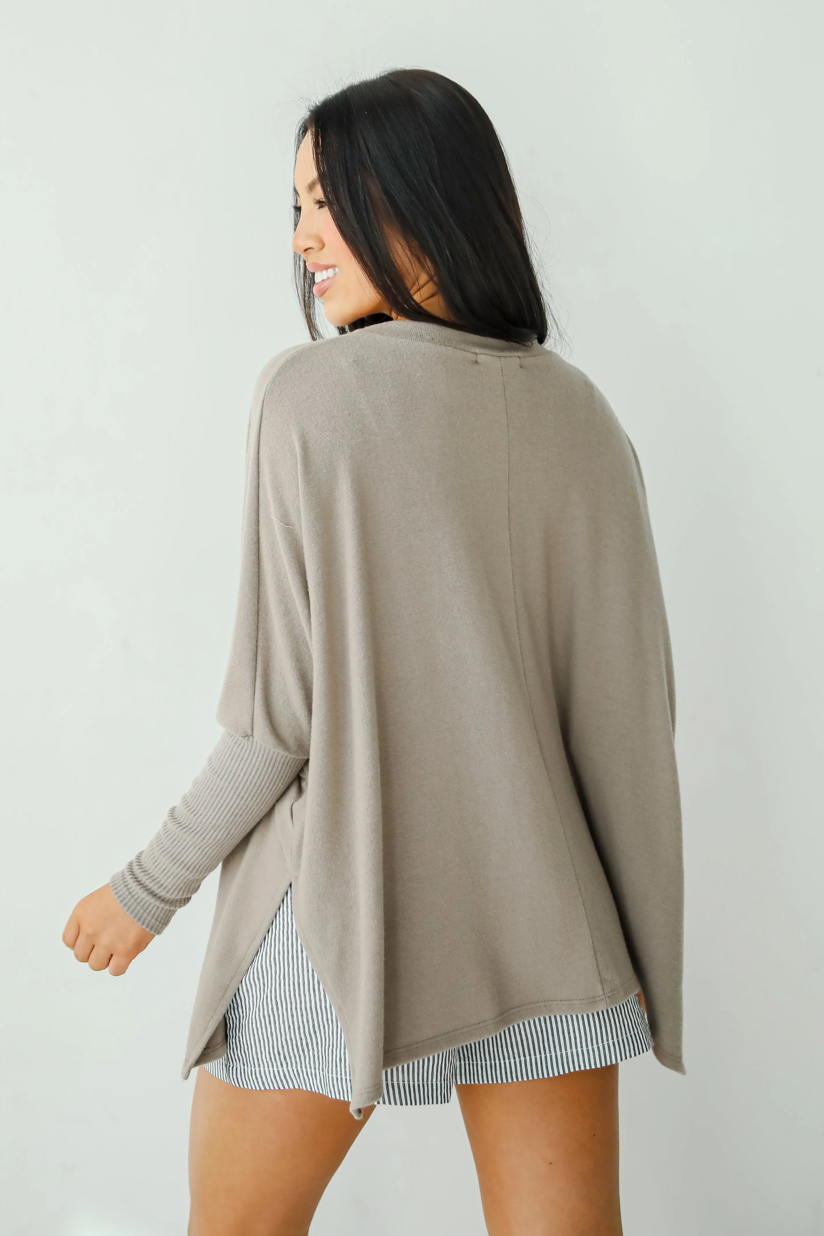 FINAL SALE - Easygoing Energy Mocha Soft Knit Top - DU DEAL