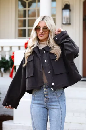 FINAL SALE - Envied Appeal Charcoal Cropped Jacket