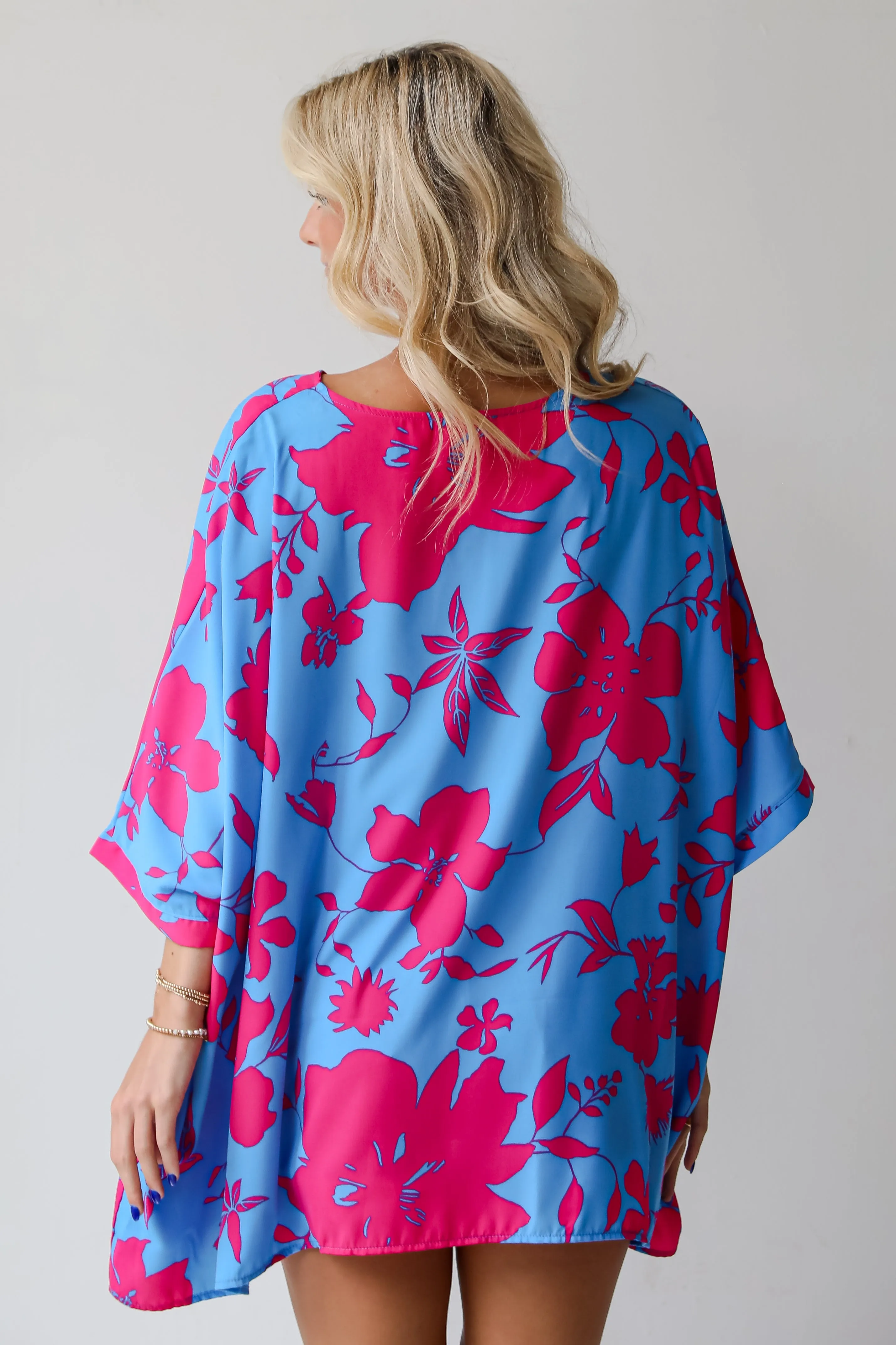FINAL SALE - Happily Sweet Blue Floral Oversized Blouse