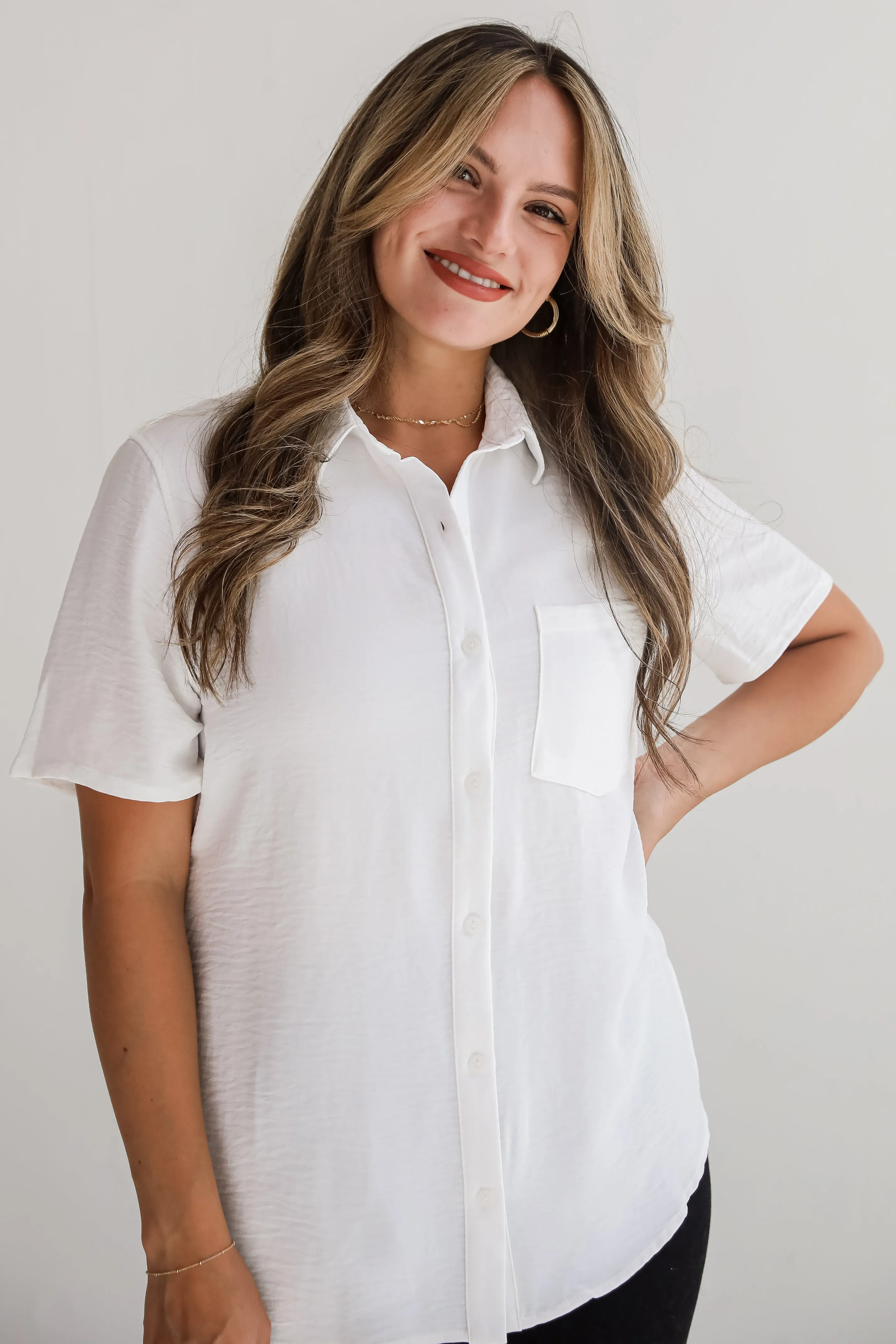 FINAL SALE - Kayla Button-Up Blouse - DU DEAL