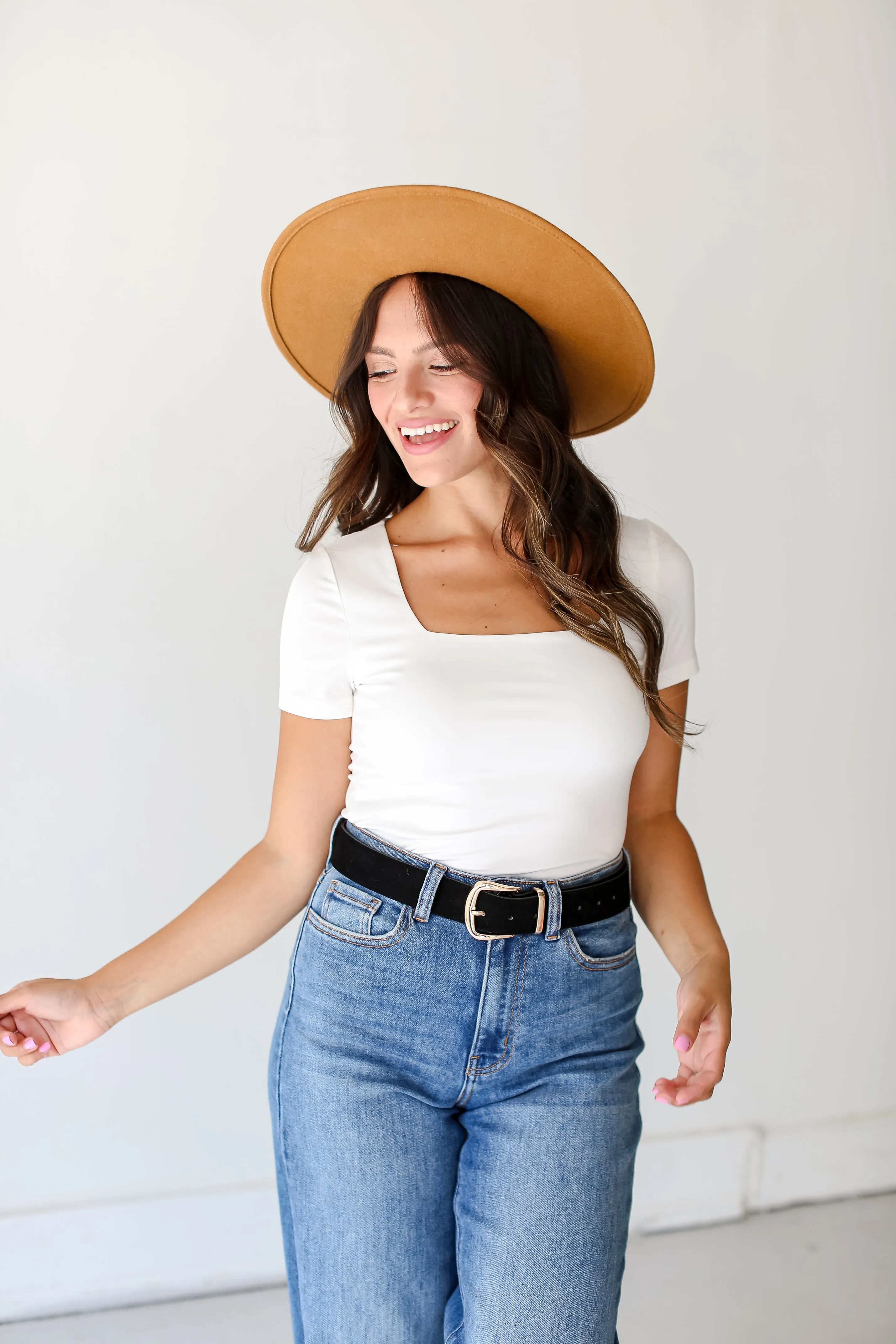 FINAL SALE - Make Your Life Easy Square Neck Short Sleeve Bodysuit