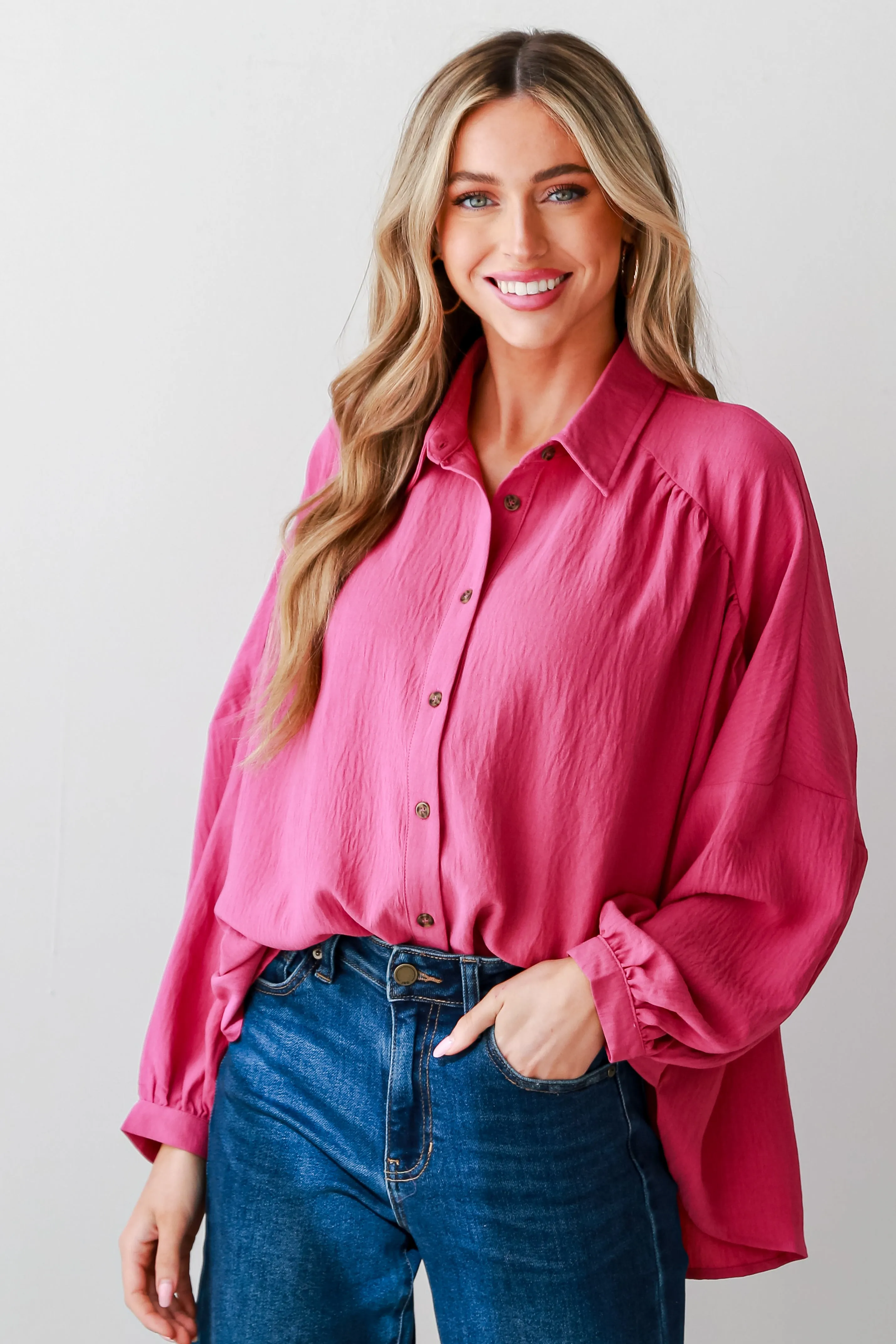 FINAL SALE - Nicole Oversized Button-Up Blouse