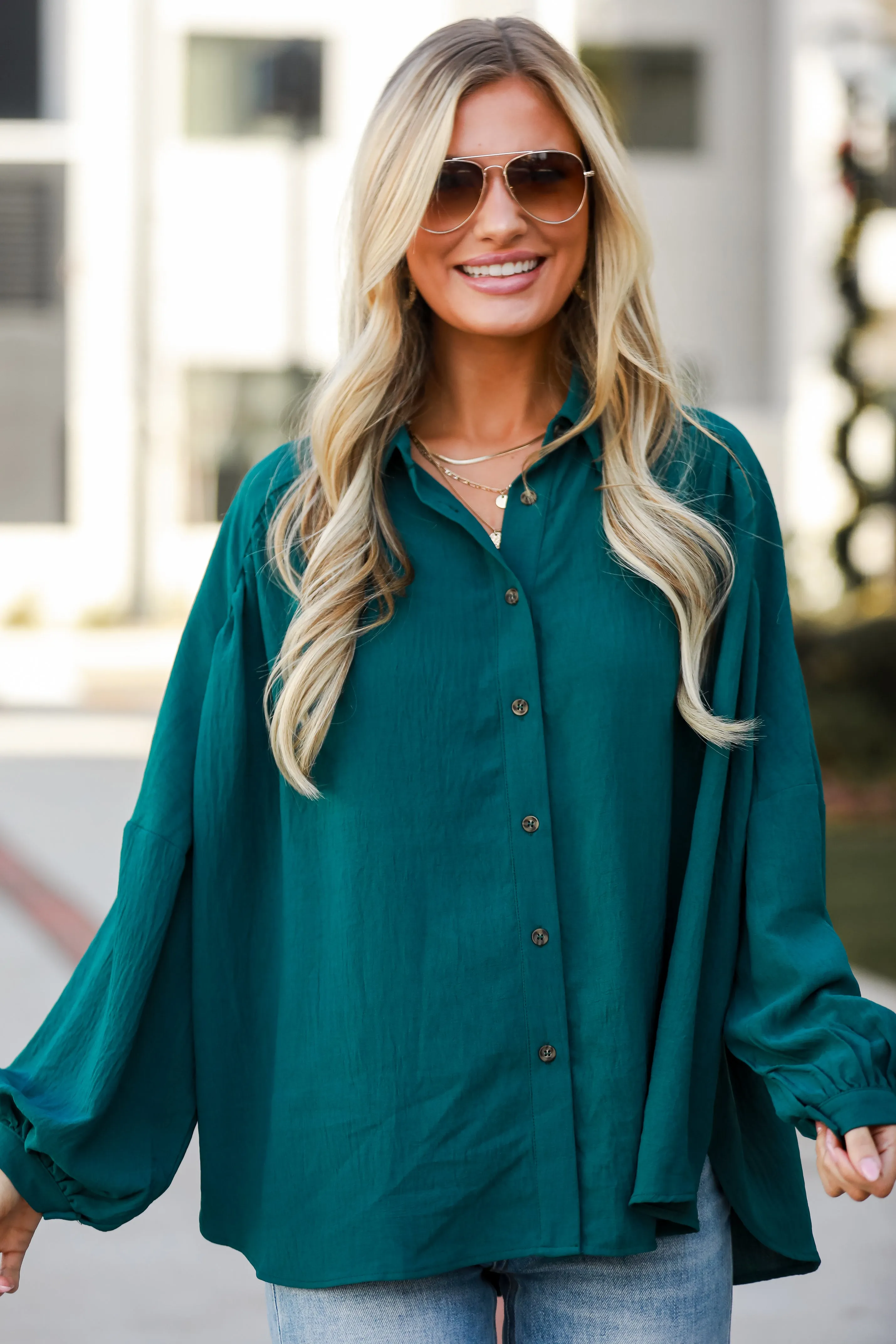 FINAL SALE - Nicole Oversized Button-Up Blouse