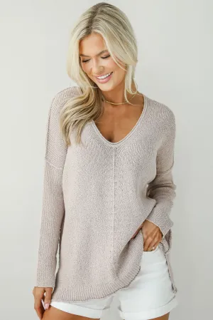 FINAL SALE - Notably Toasty Mauve Lightweight Knit Sweater
