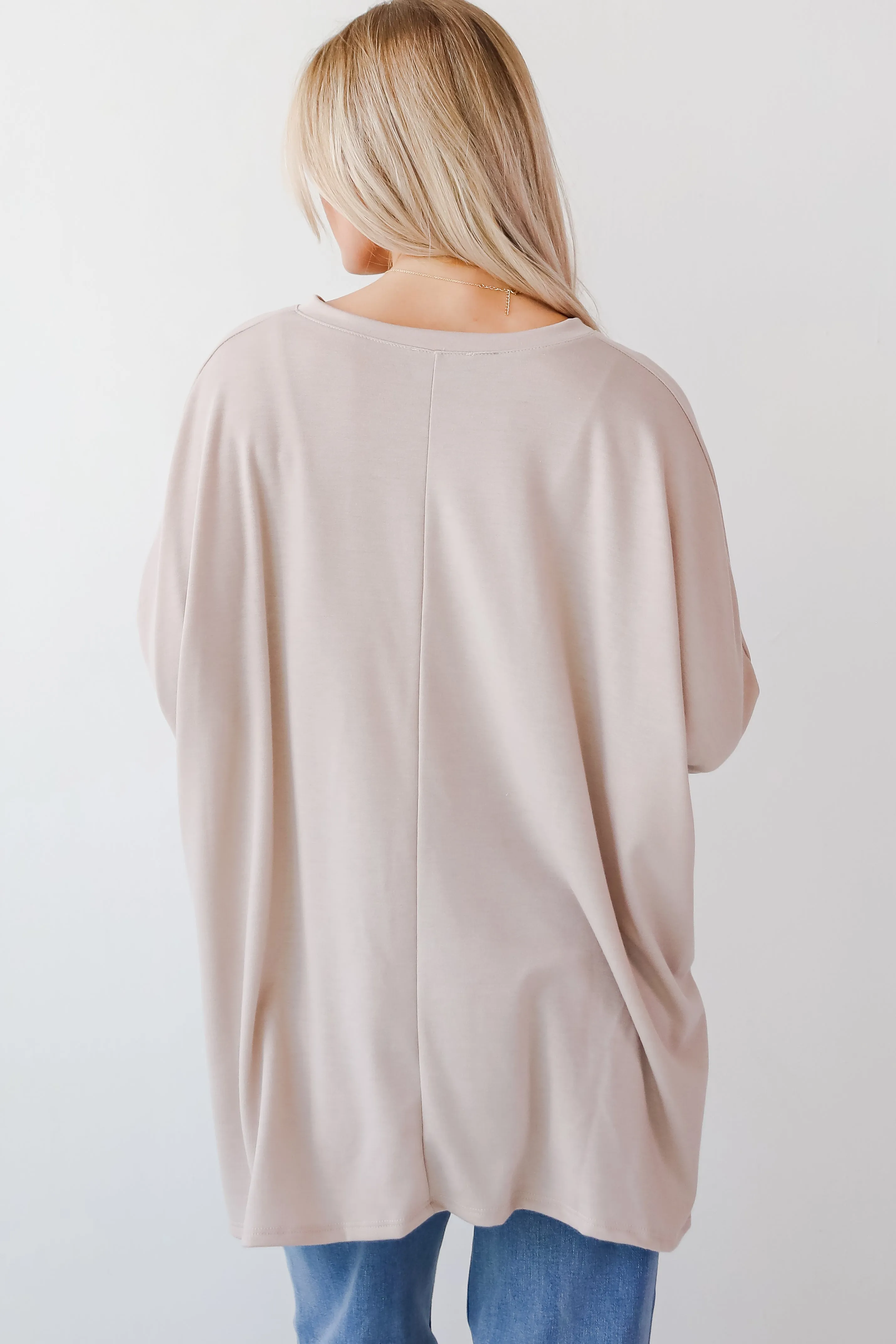FINAL SALE - Real Relaxation Taupe Oversized Top - DOORBUSTER