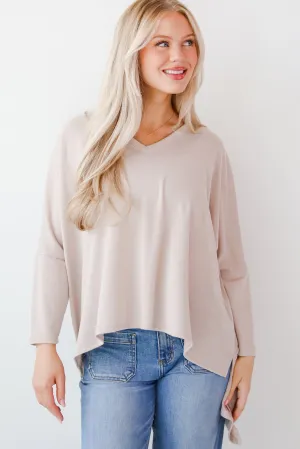 FINAL SALE - Real Relaxation Taupe Oversized Top - DOORBUSTER
