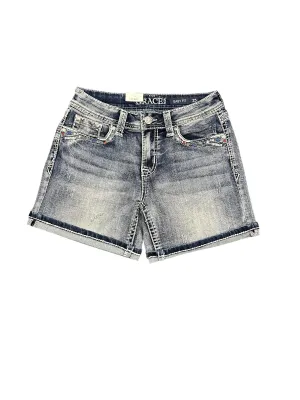 Grace Jeans Star Detail Pockets Mid Rise Jean Shorts EH51949